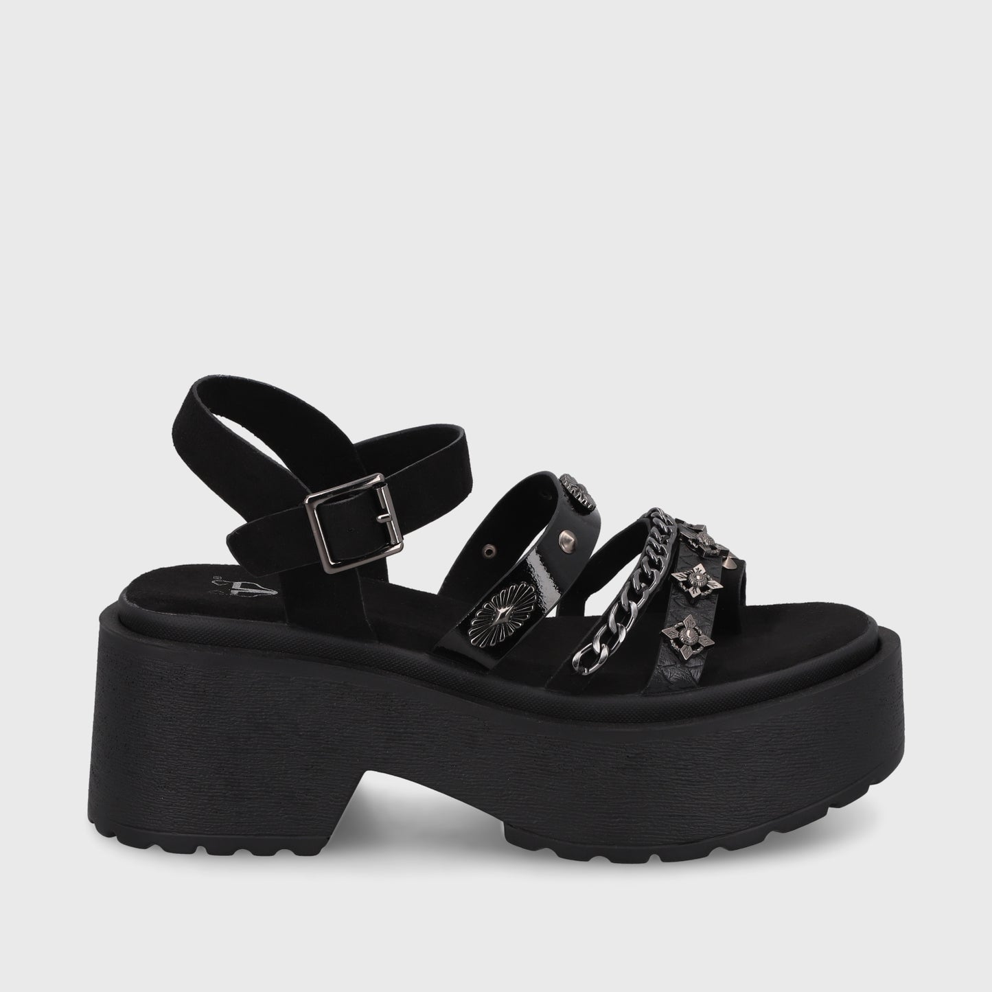 Sandalia Negra Mujer 45982