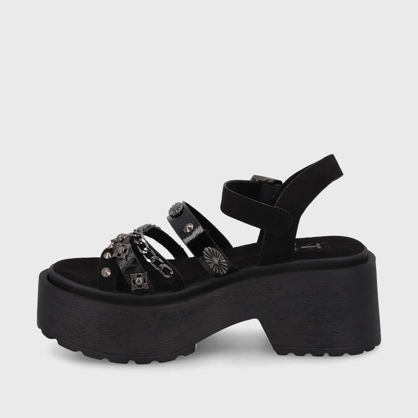Sandalia Negra Mujer 45982