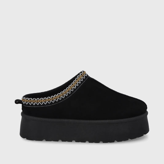 Pantufla Plataforma Negra Mujer 48112