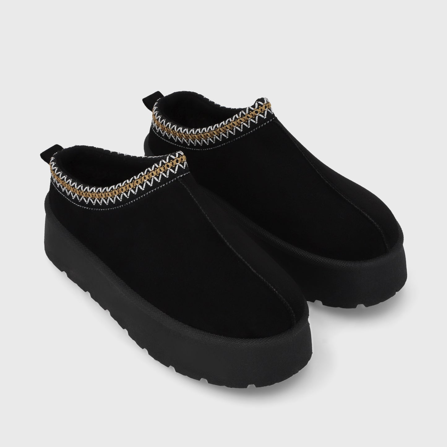 Pantufla Plataforma Negra Mujer 48112