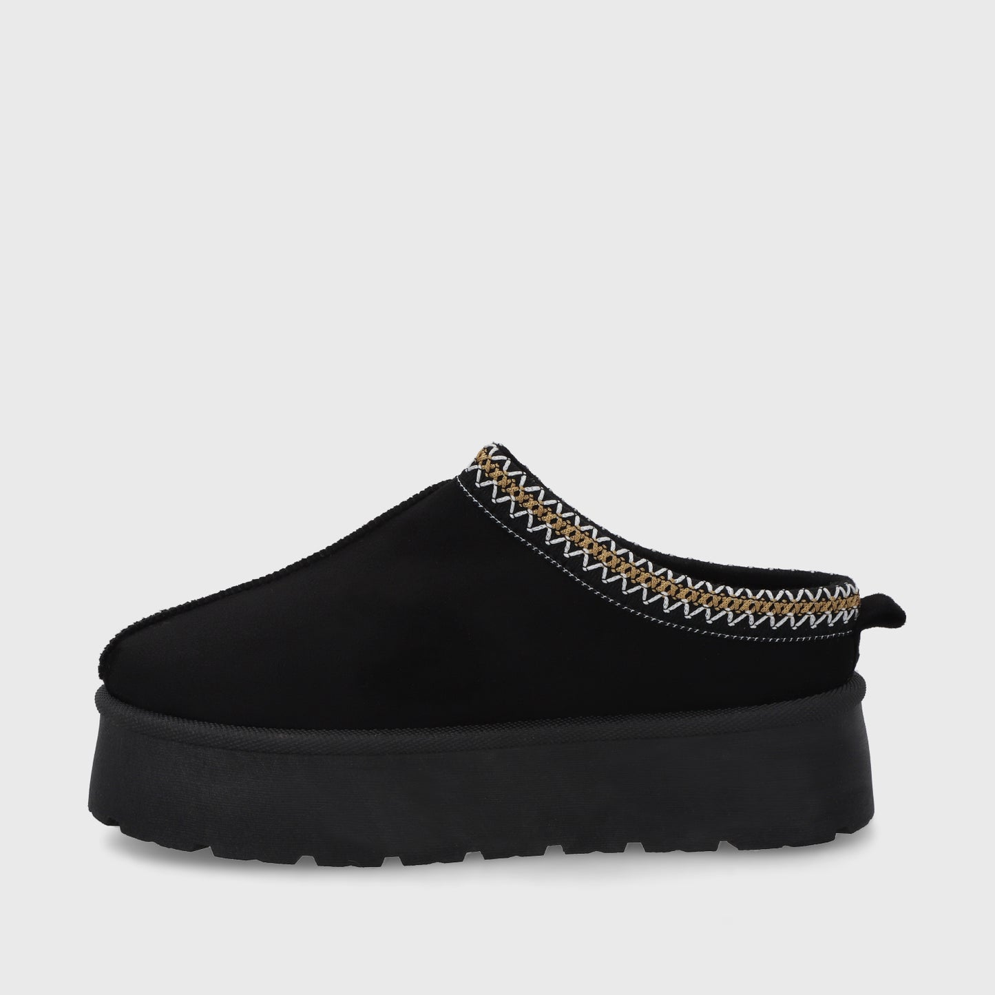 Pantufla Plataforma Negra Mujer 48112