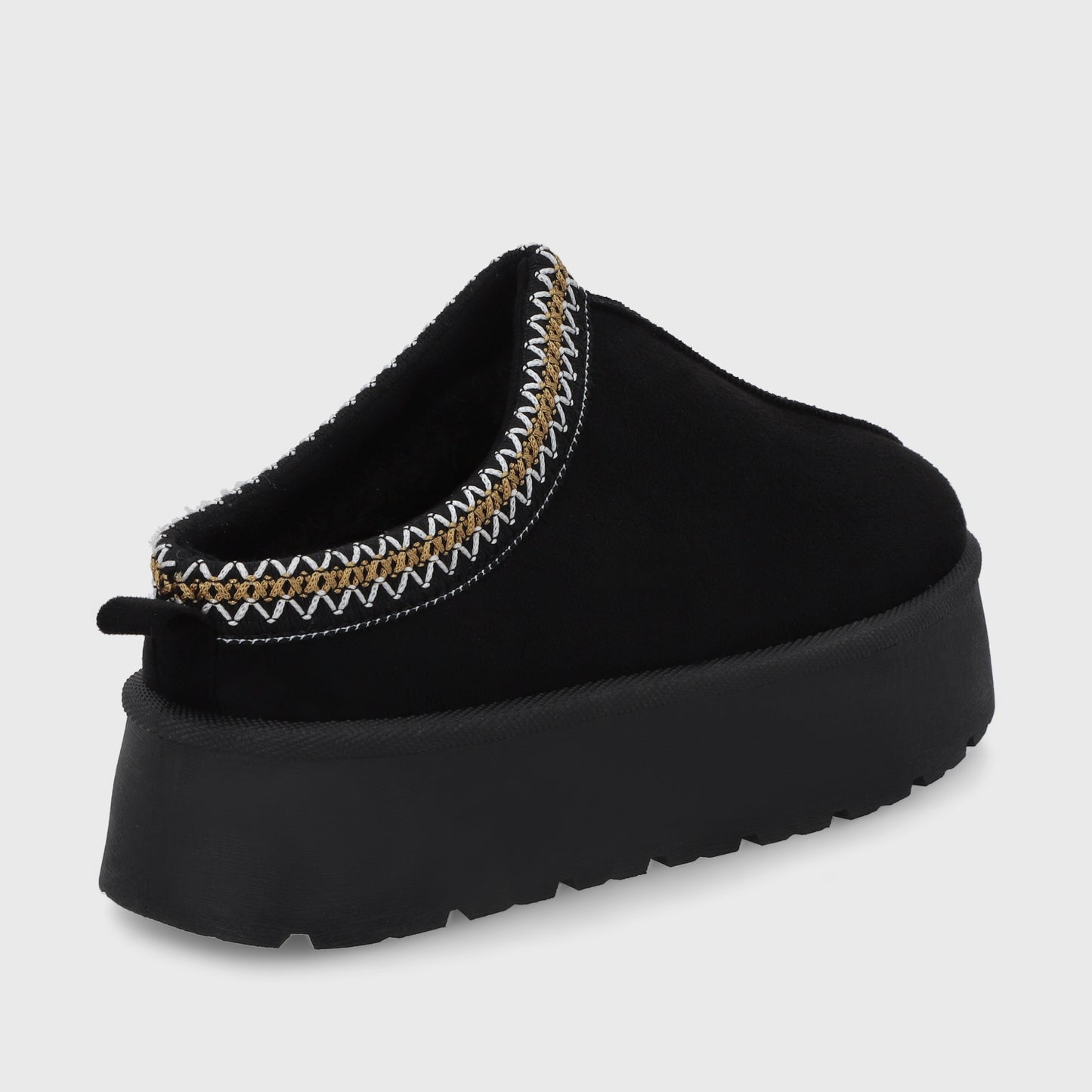 Pantufla Plataforma Negra Mujer 48112