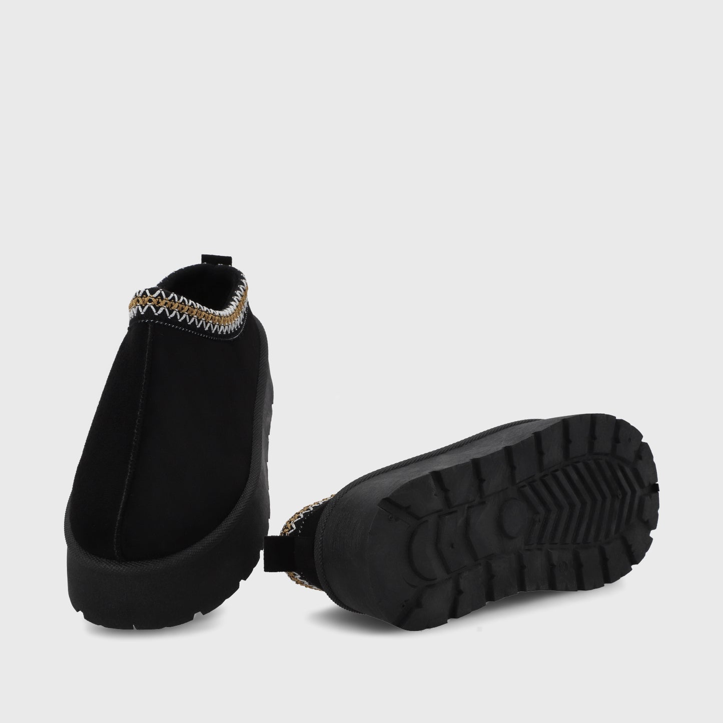 Pantufla Plataforma Negra Mujer 48112