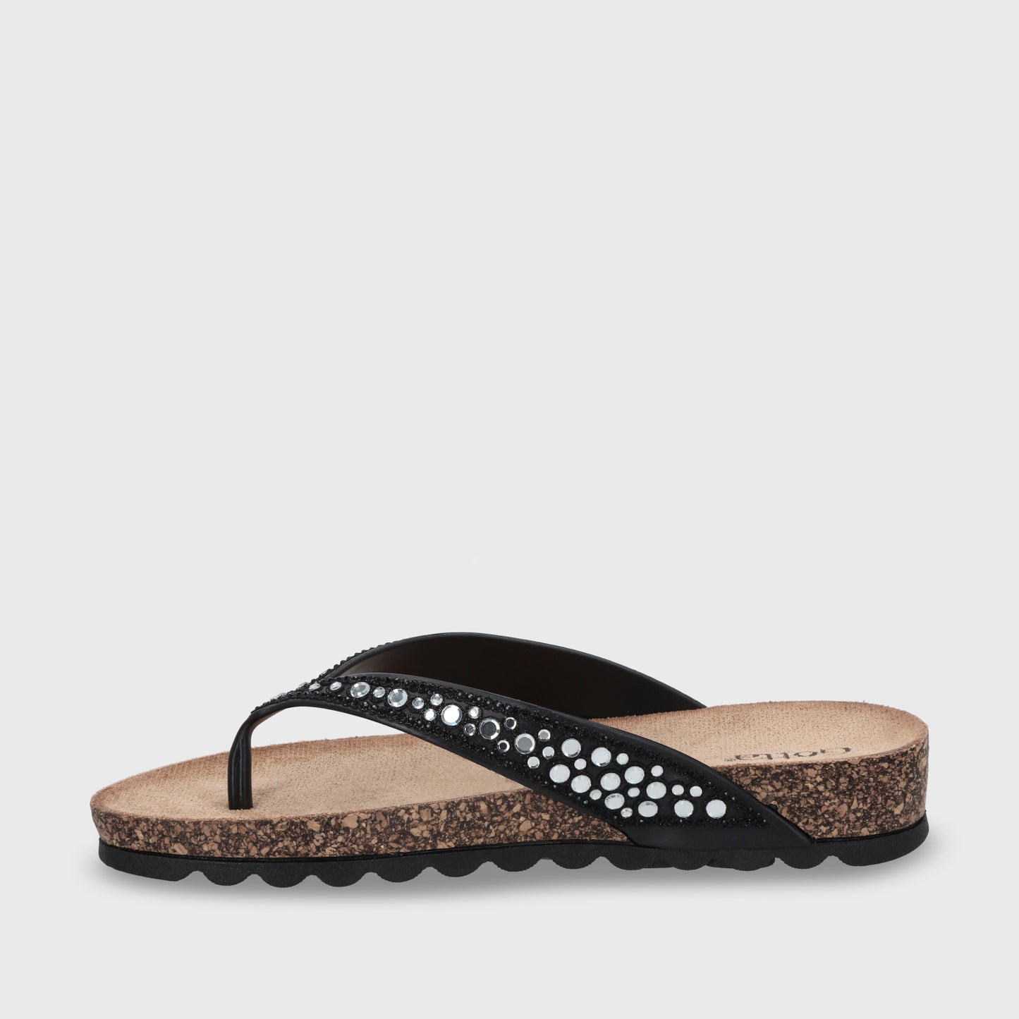Sandalia Plana Negra Mujer 52020