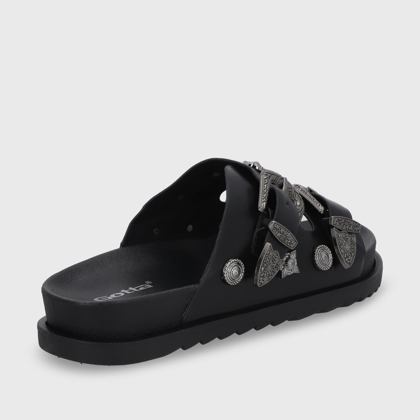 Sandalia Plana Negra Mujer 52050