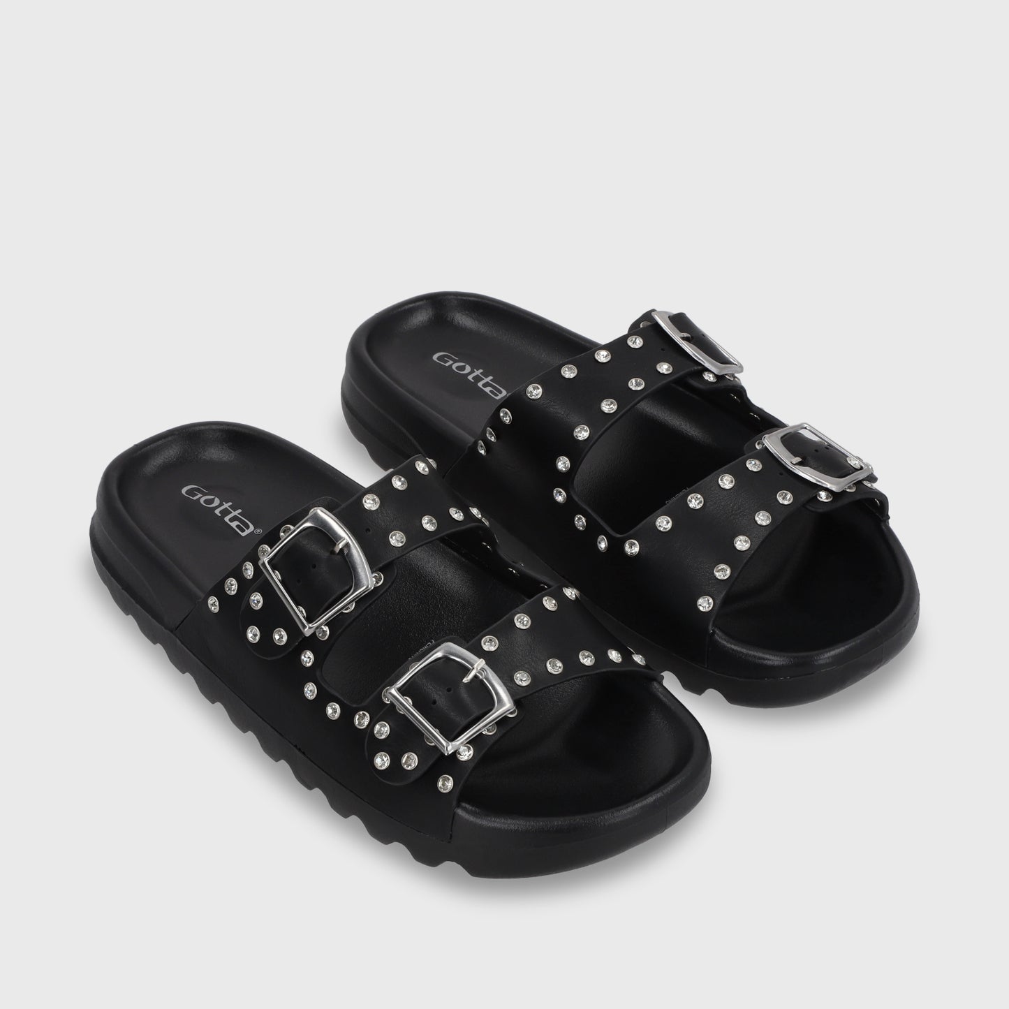 Sandalia Plana Negra Mujer 52060