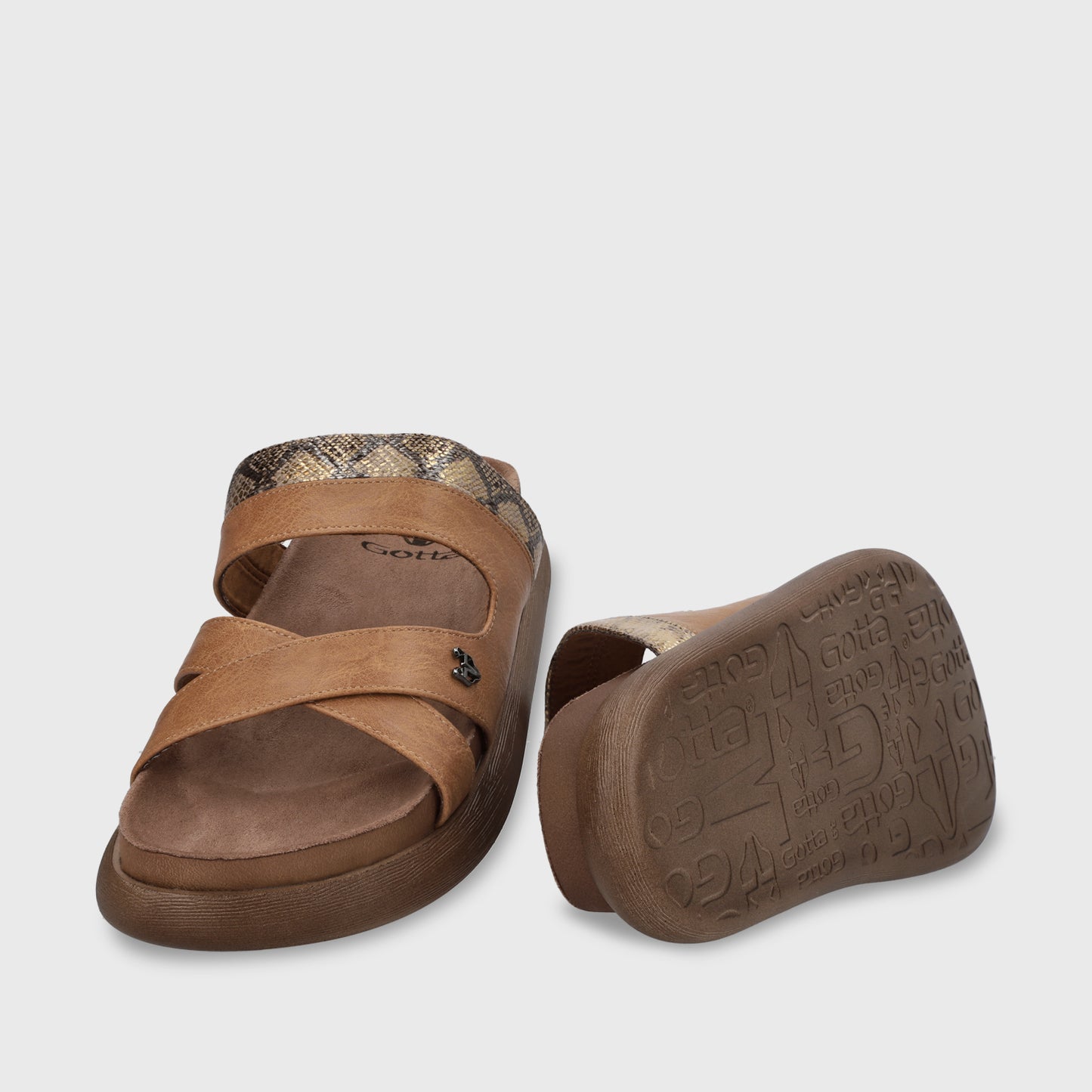 Sandalia Plano Camel Mujer 53700