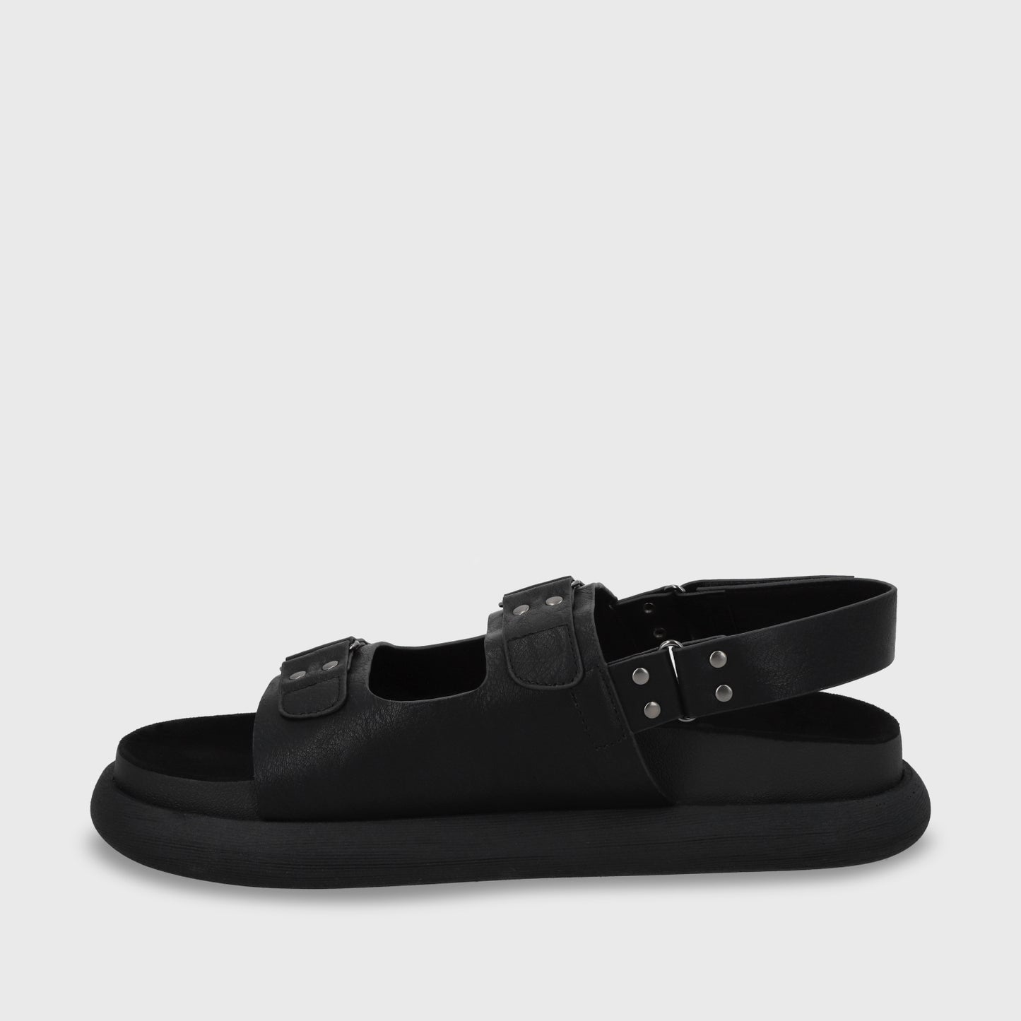 Sandalia Plano Negro Mujer 53701
