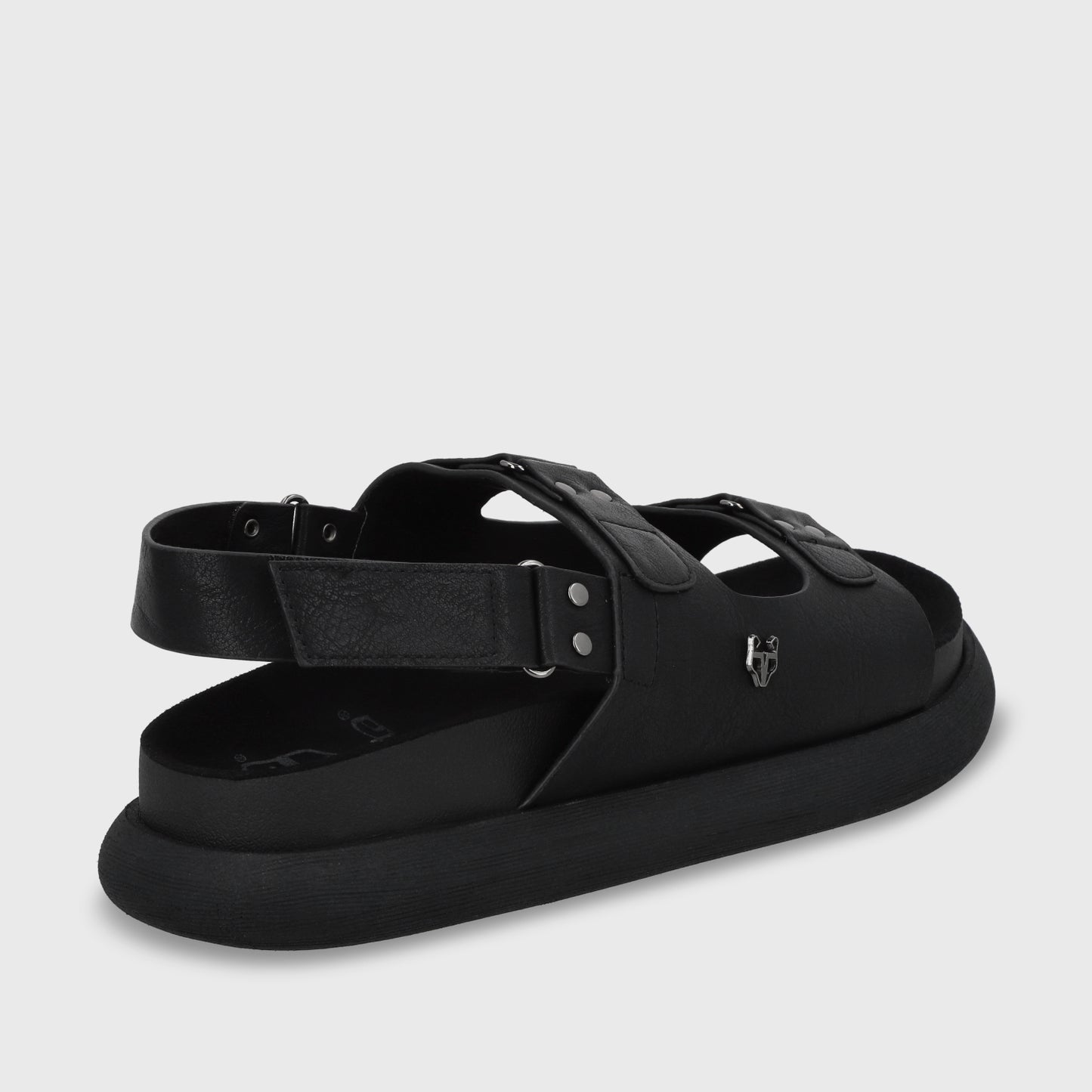 Sandalia Plano Negro Mujer 53701