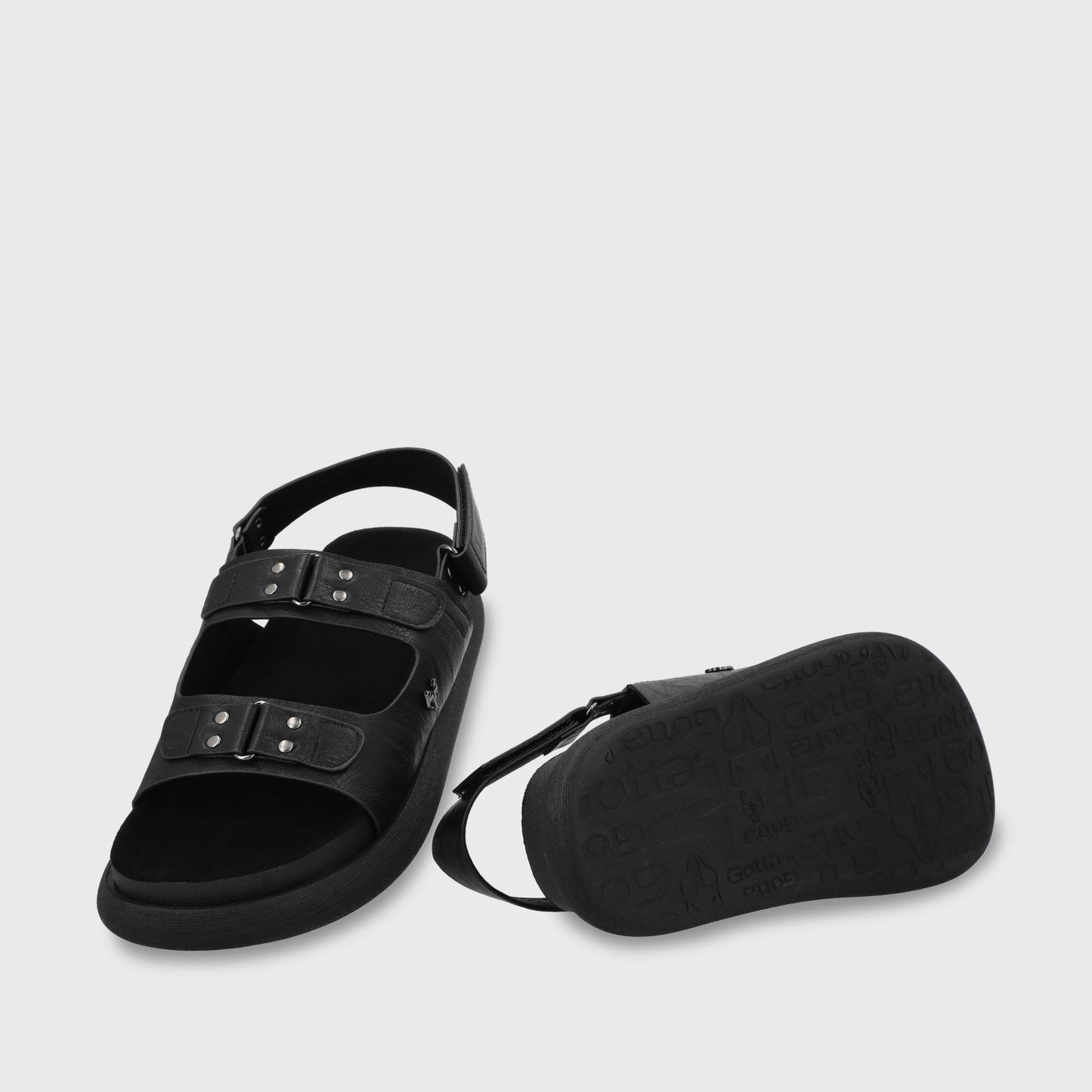 Sandalia Plano Negro Mujer 53701