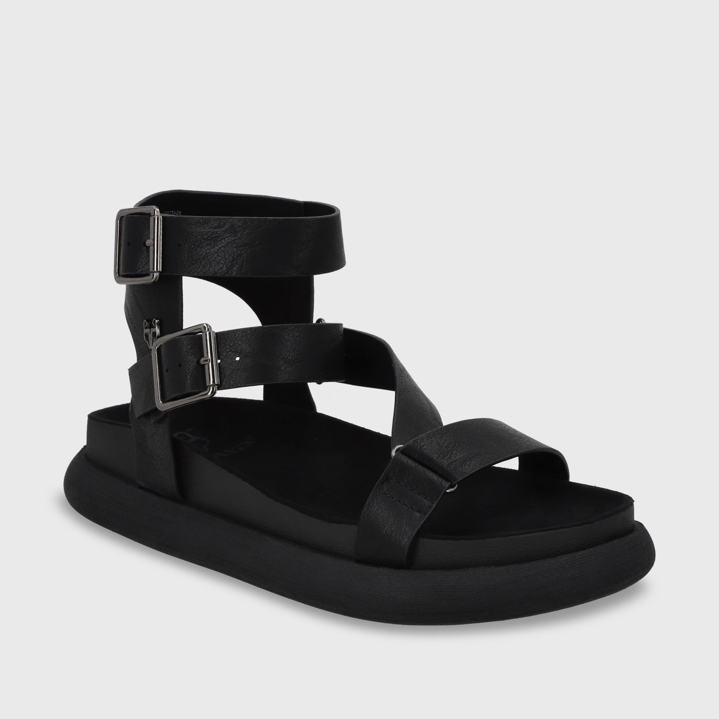 Sandalia Plano Negro Mujer 53702