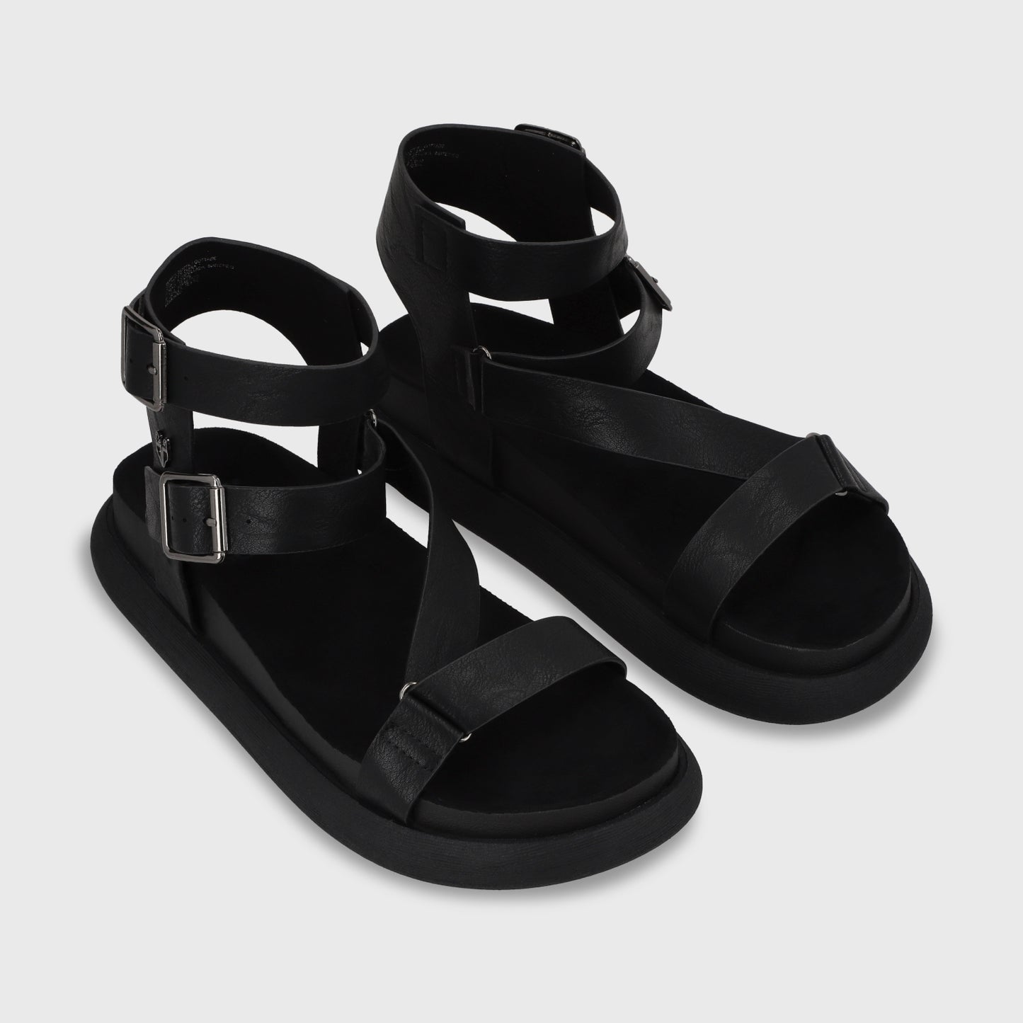 Sandalia Plano Negro Mujer 53702