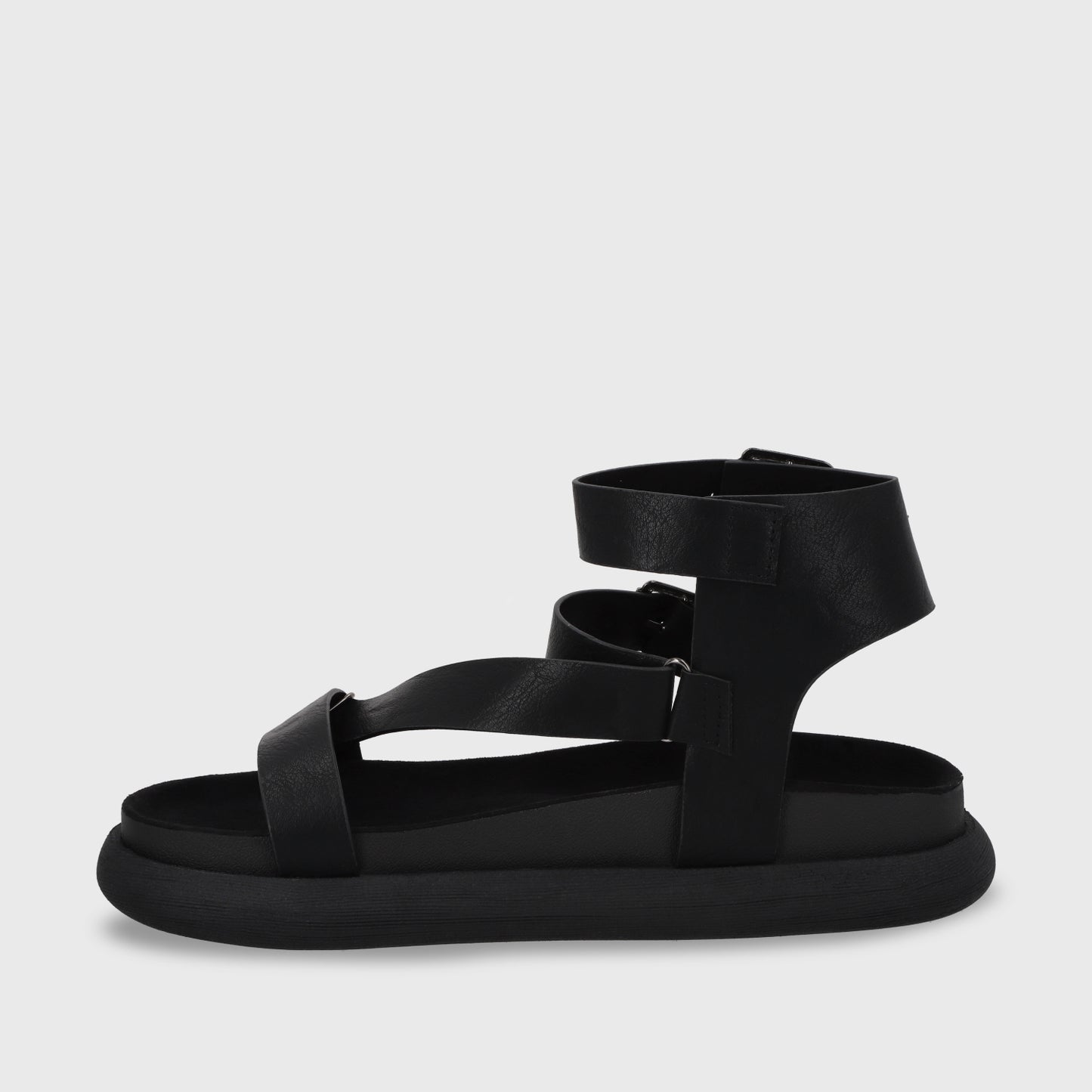 Sandalia Plano Negro Mujer 53702