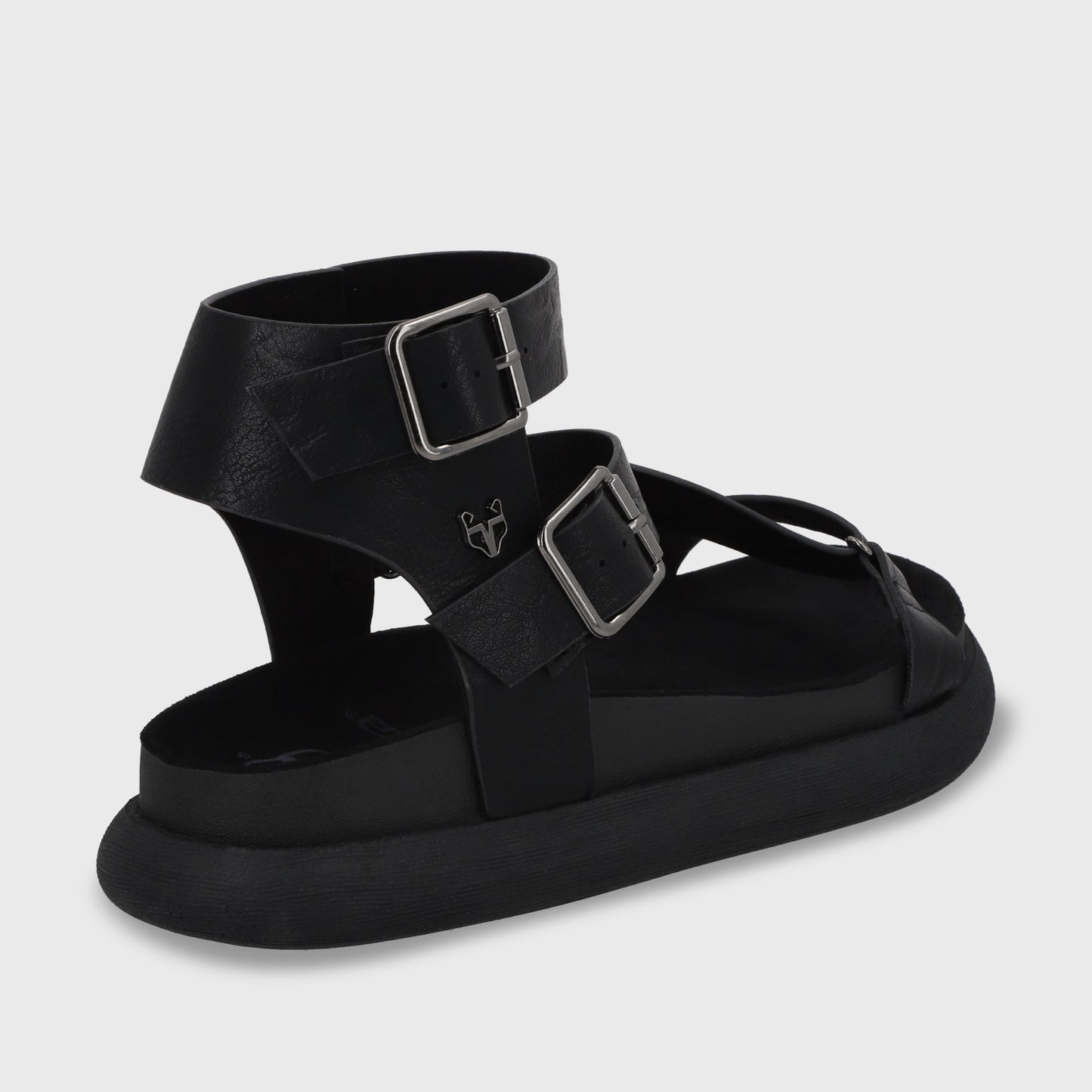 Sandalia Plano Negro Mujer 53702
