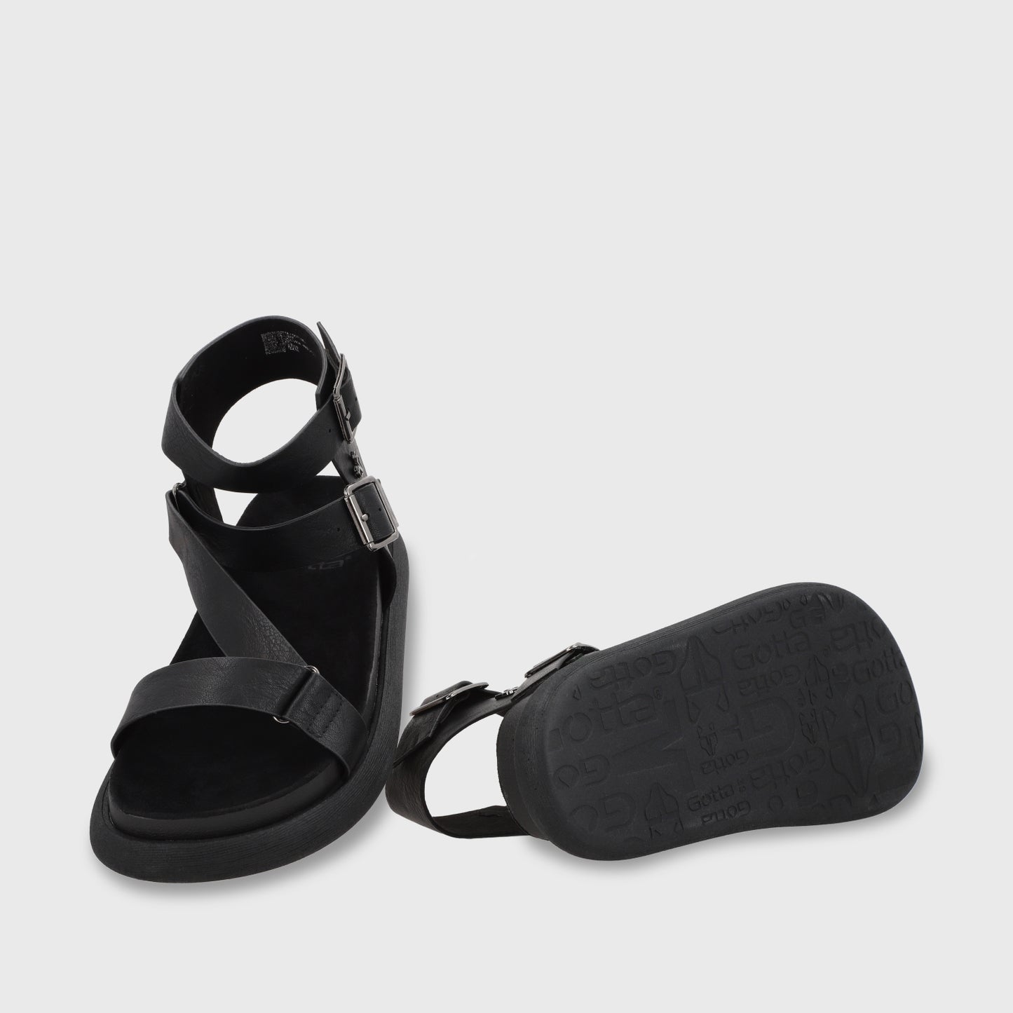 Sandalia Plano Negro Mujer 53702