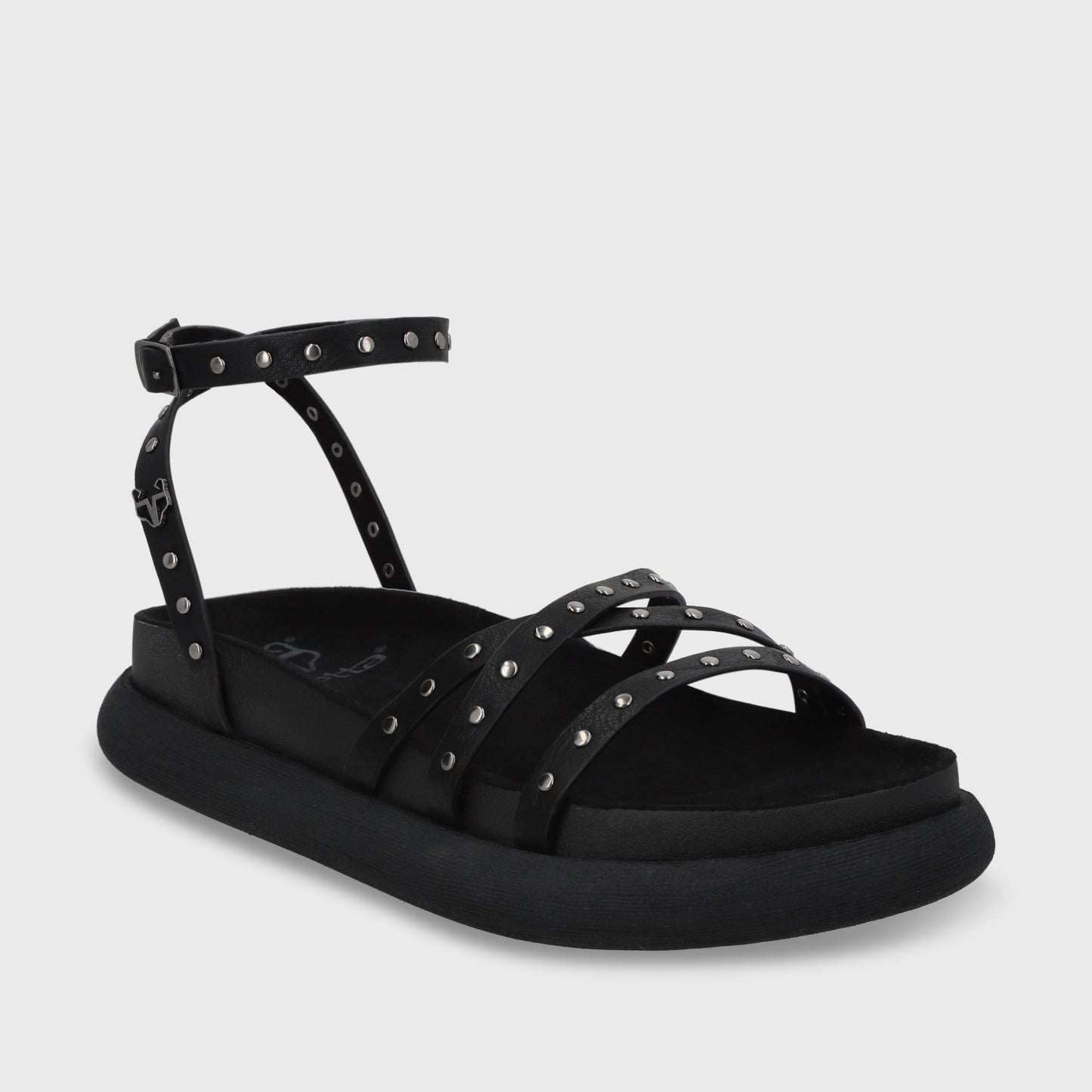 Sandalia Plano Negro Mujer 53703