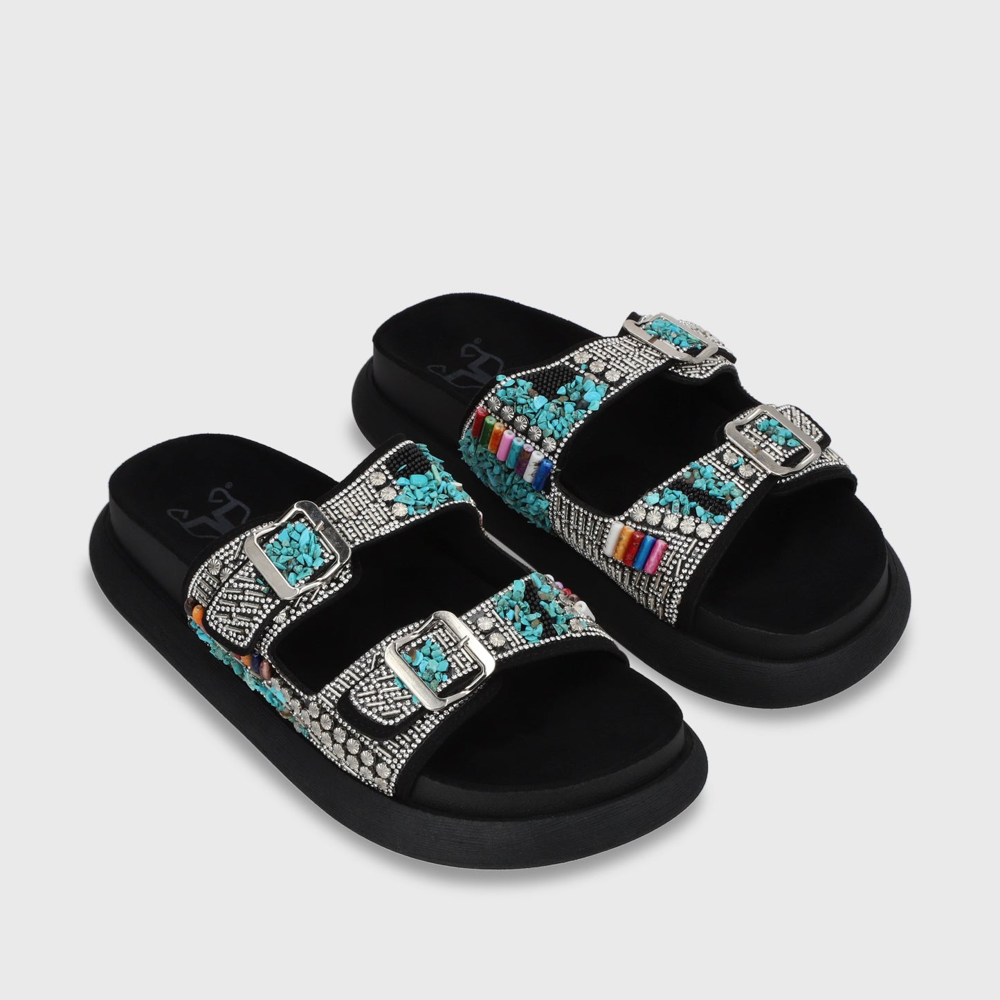 Sandalia Plano Negro Mujer 53705
