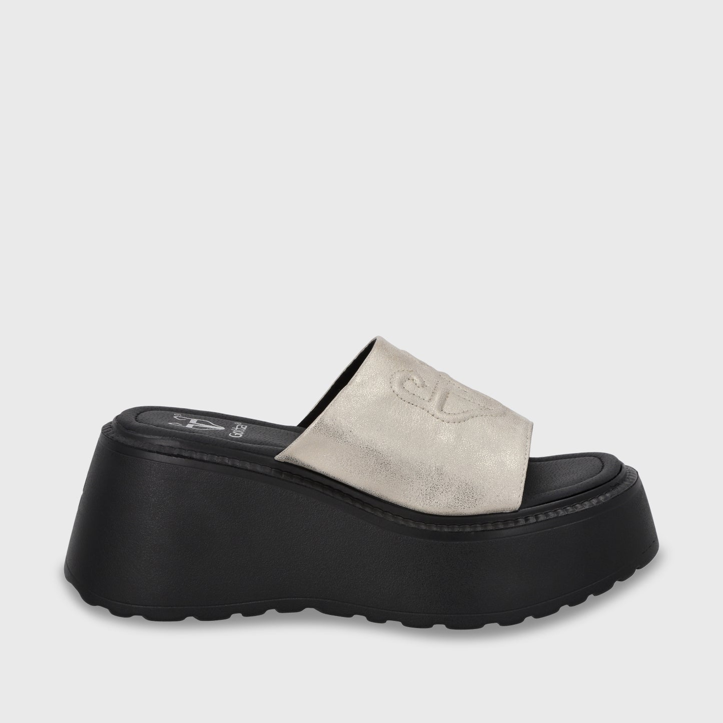 Sandalia Plataforma Dorada Mujer 53720
