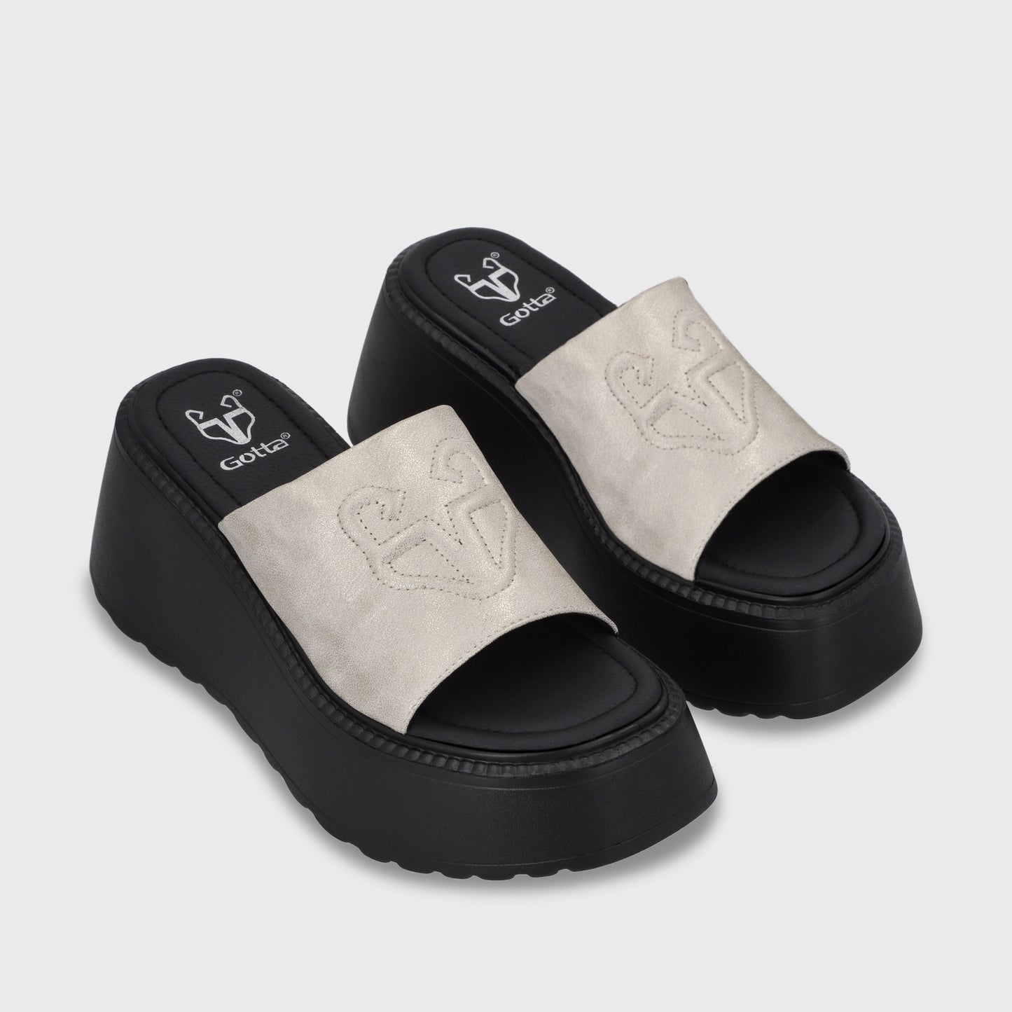 Sandalia Plataforma Dorada Mujer 53720