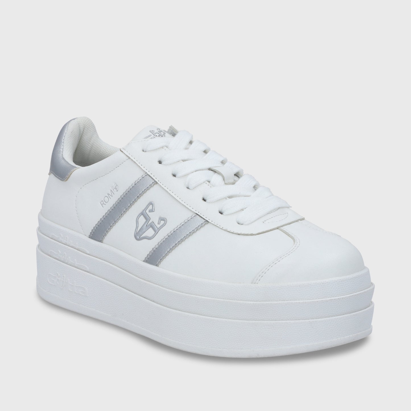 Zapatilla Roma Plataforma Plateada Mujer 53750