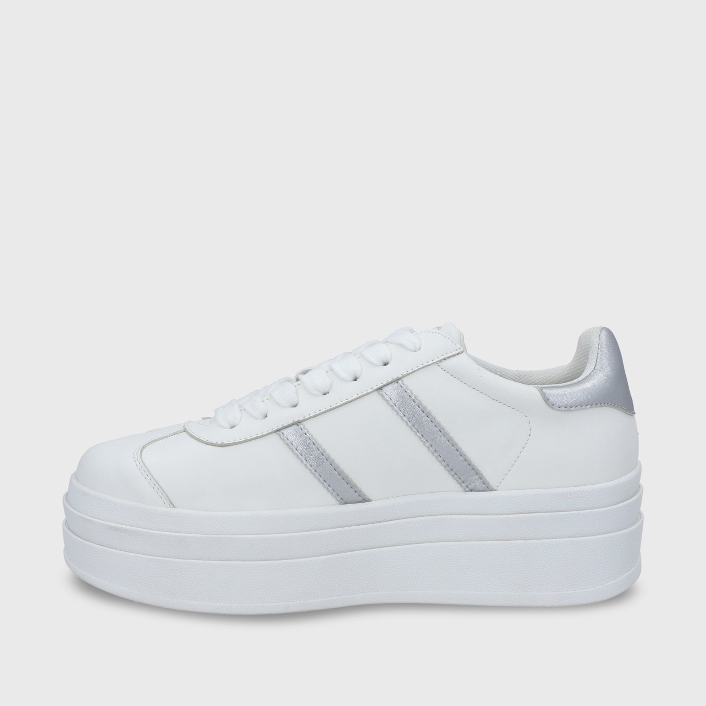 Zapatilla Roma Plataforma Plateada Mujer 53750