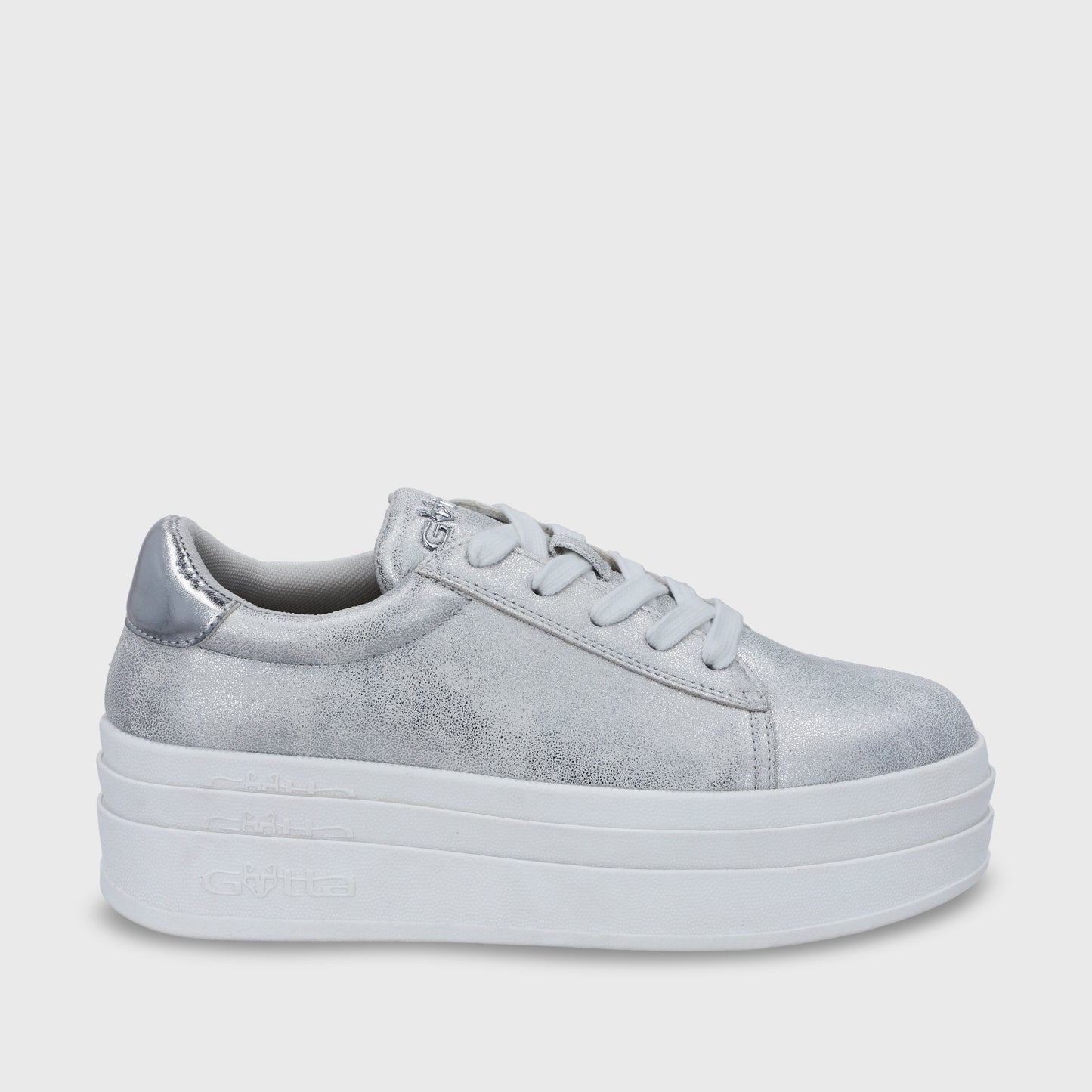 Zapatilla Plataforma Plateada Mujer 53751