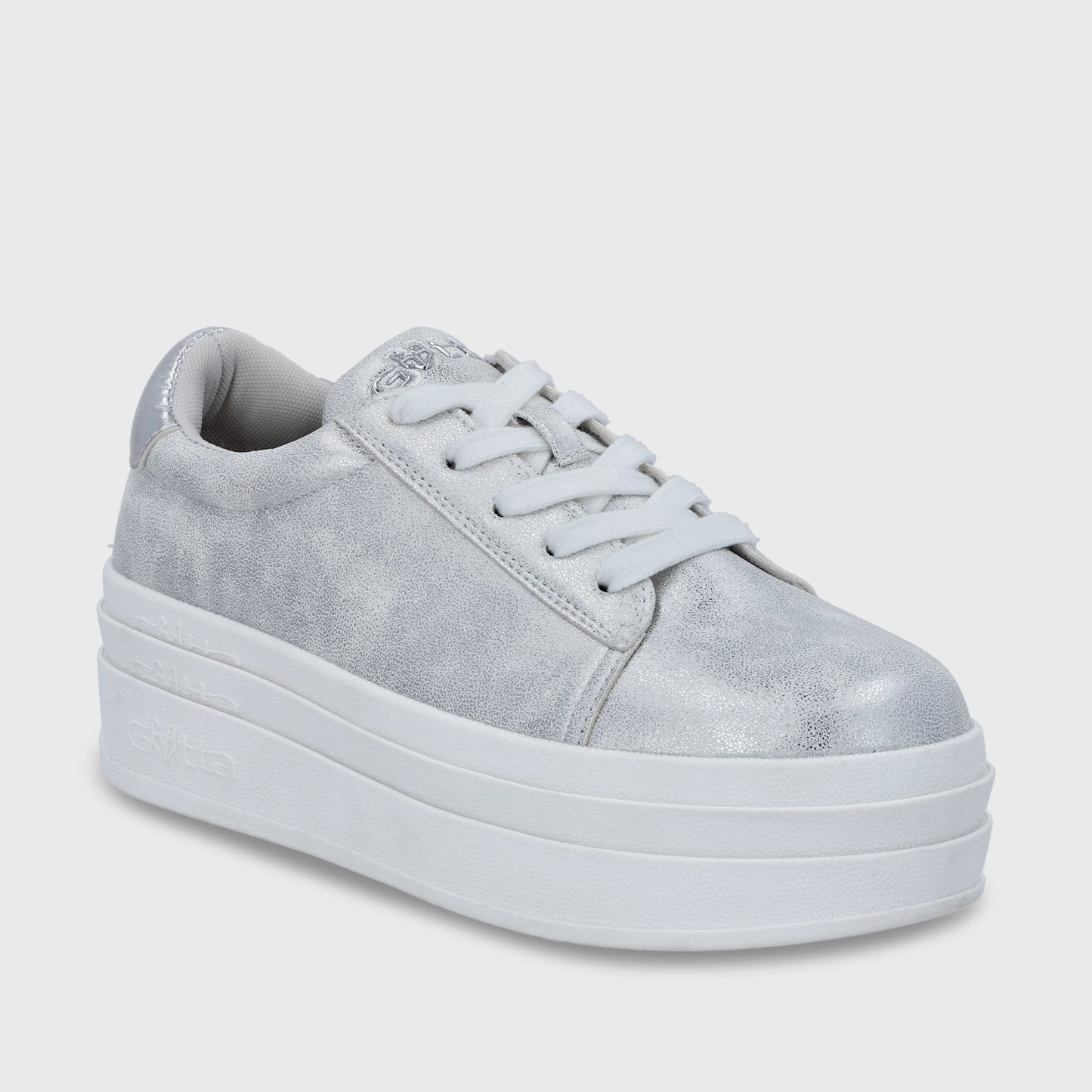 Zapatilla Plataforma Plateada Mujer 53751