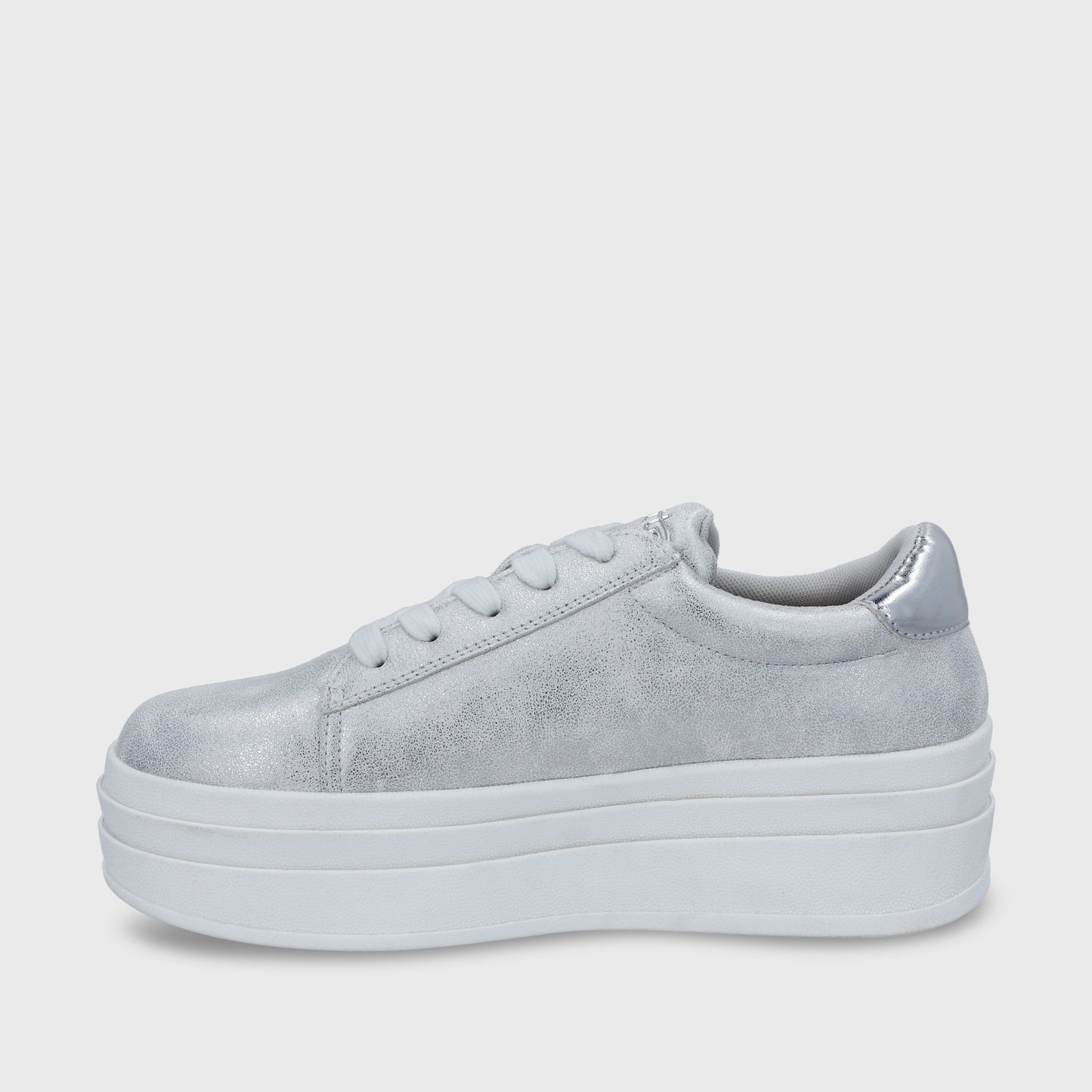Zapatilla Plataforma Plateada Mujer 53751