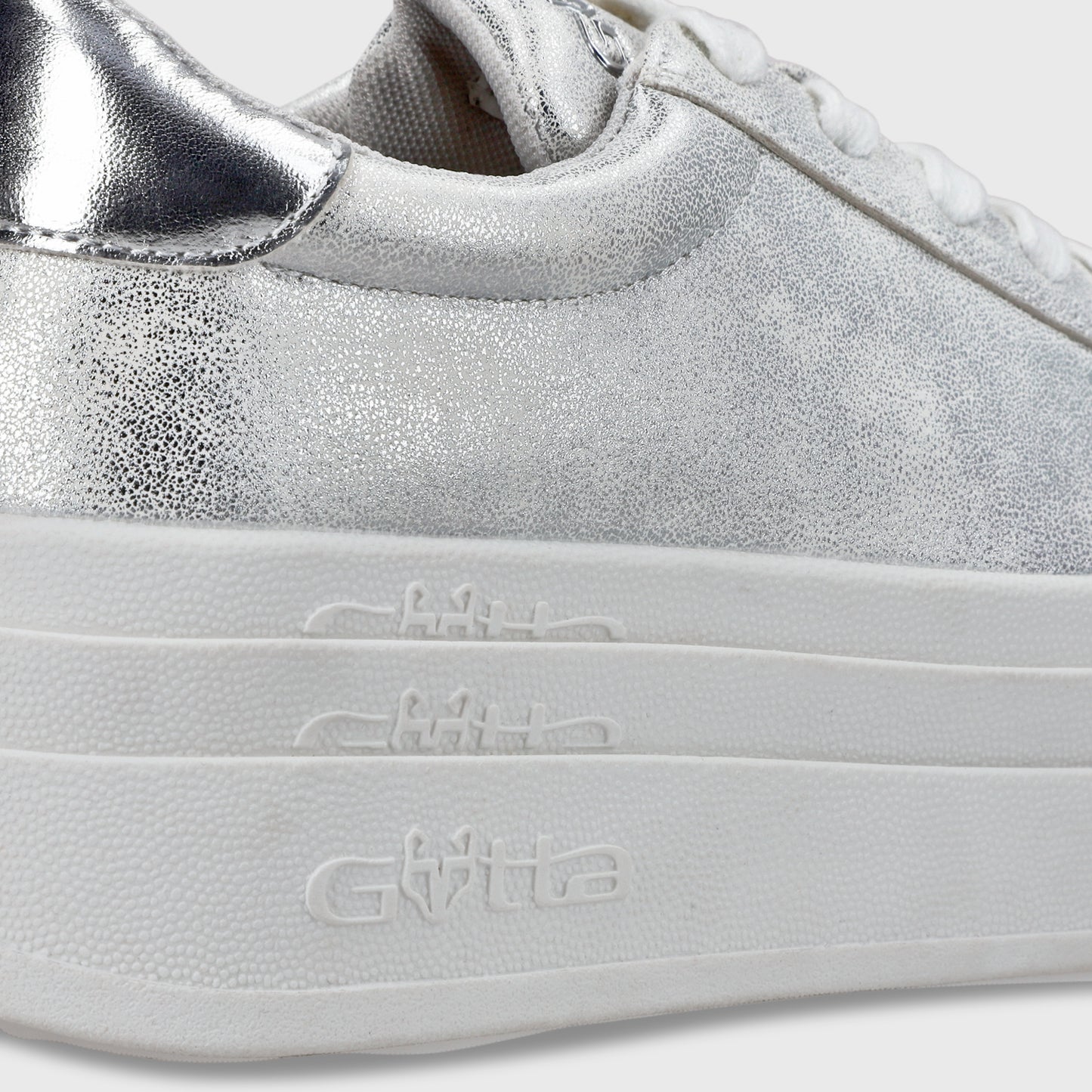 Zapatilla Plataforma Plateada Mujer 53751