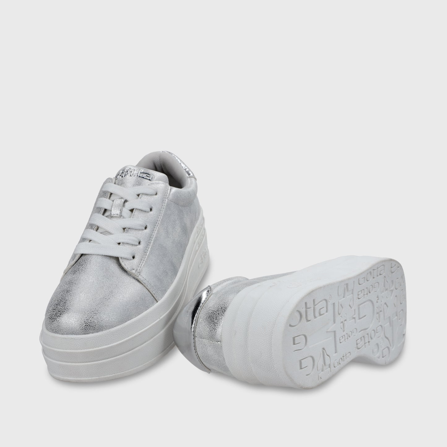 Zapatilla Plataforma Plateada Mujer 53751