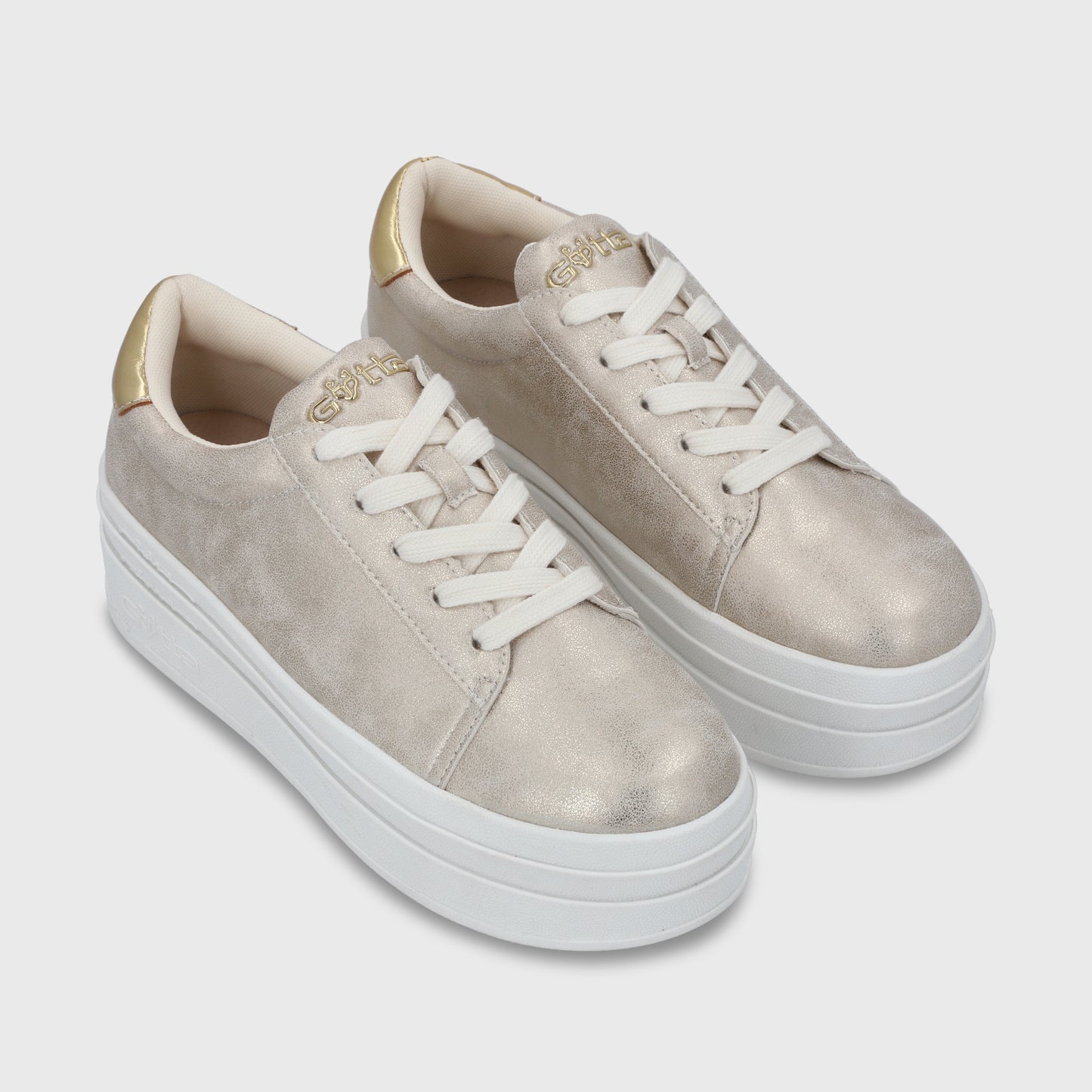 Zapatilla Plataforma Dorada Mujer 53751