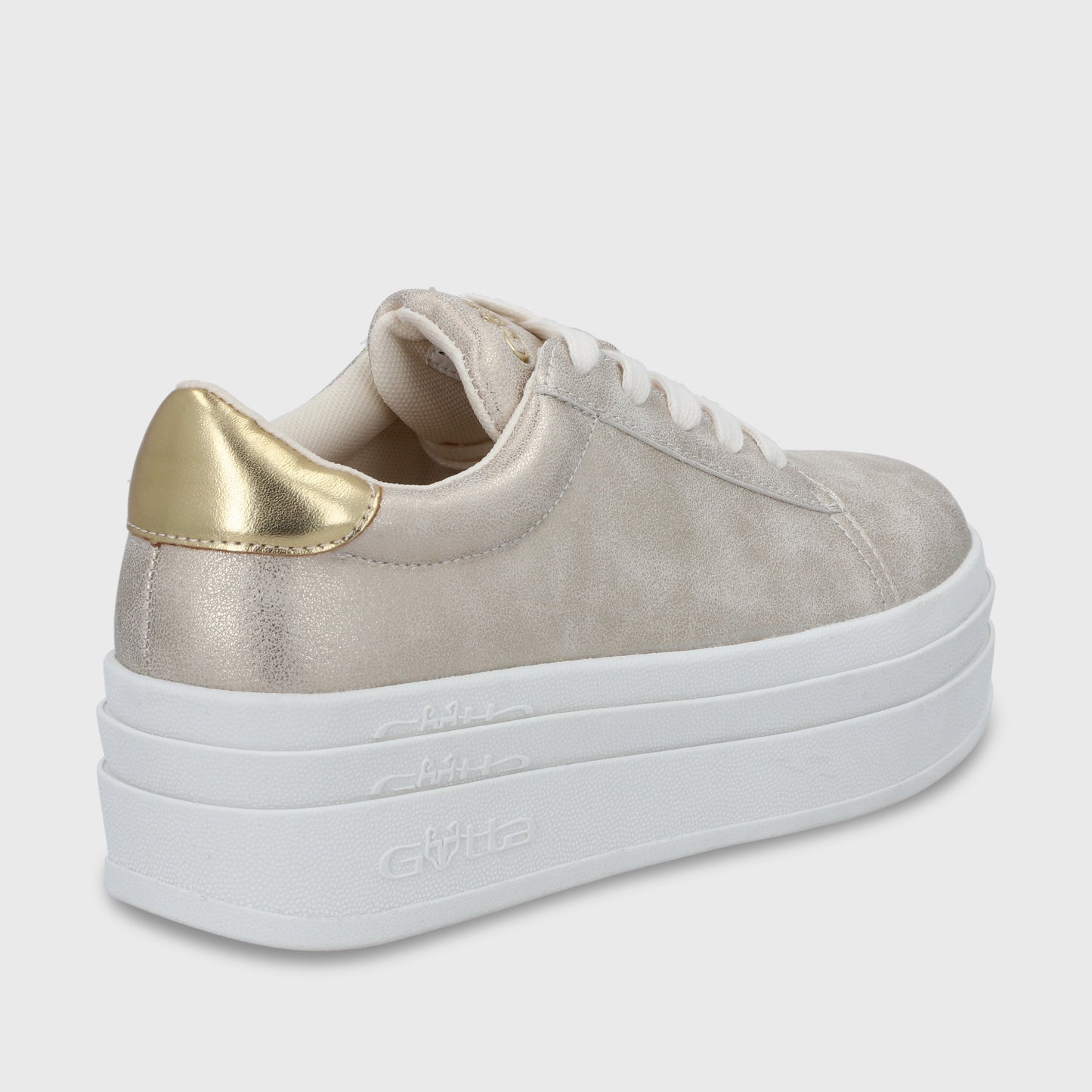 Zapatilla Plataforma Dorada Mujer 53751
