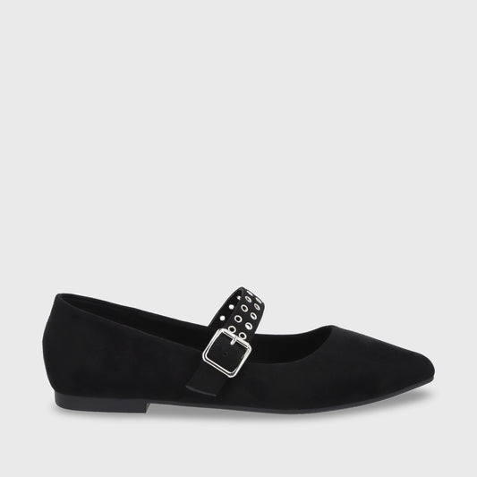 Ballerina Plana Negro Mujer 54011