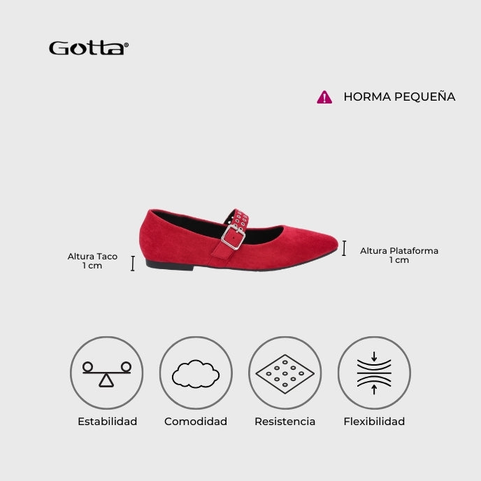 Ballerina Roja Mujer 54011