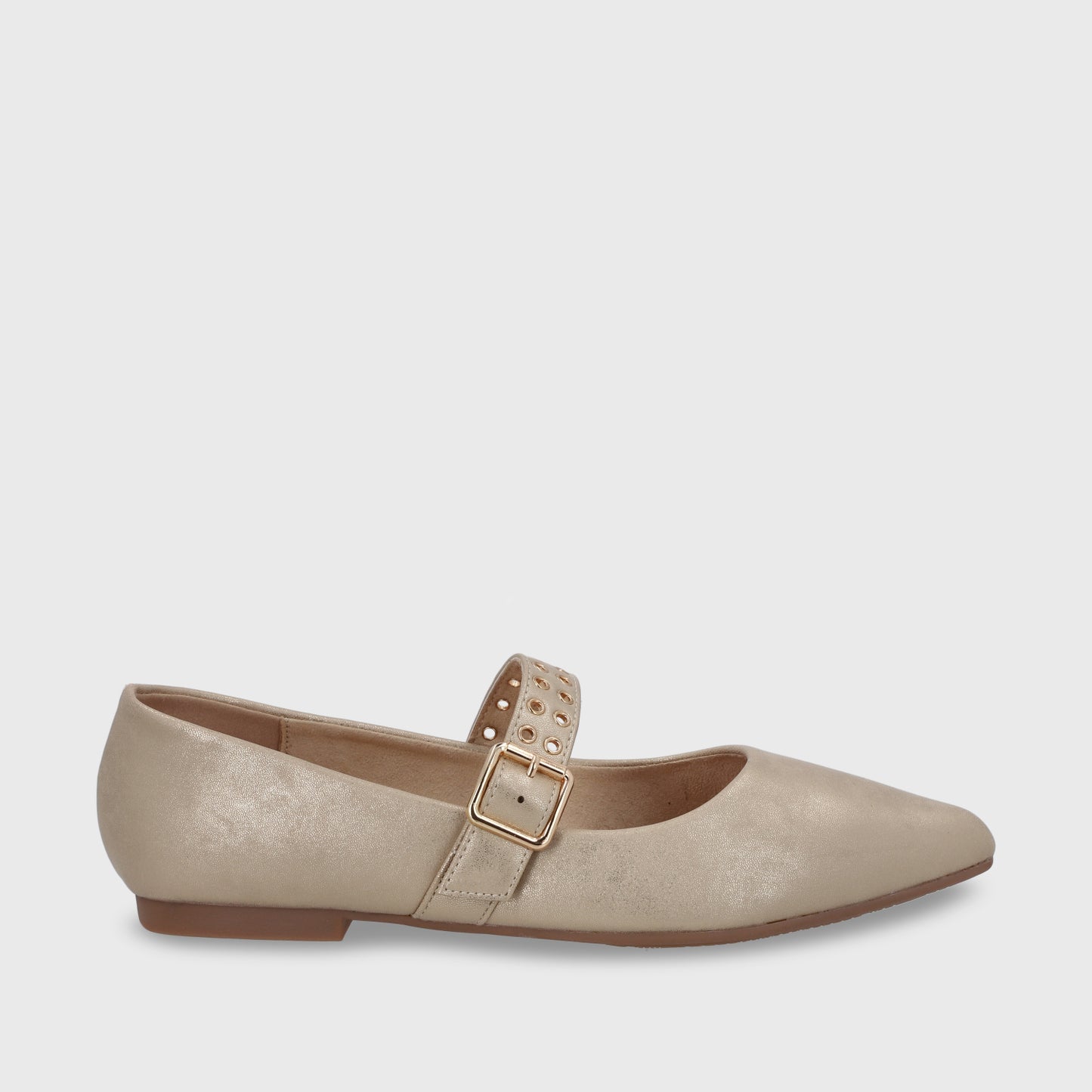 Ballerina Plana Dorada Mujer 54011