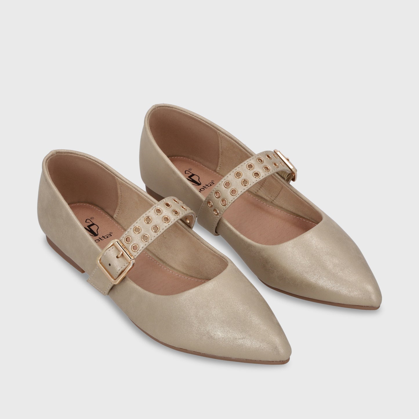 Ballerina Plana Dorada Mujer 54011