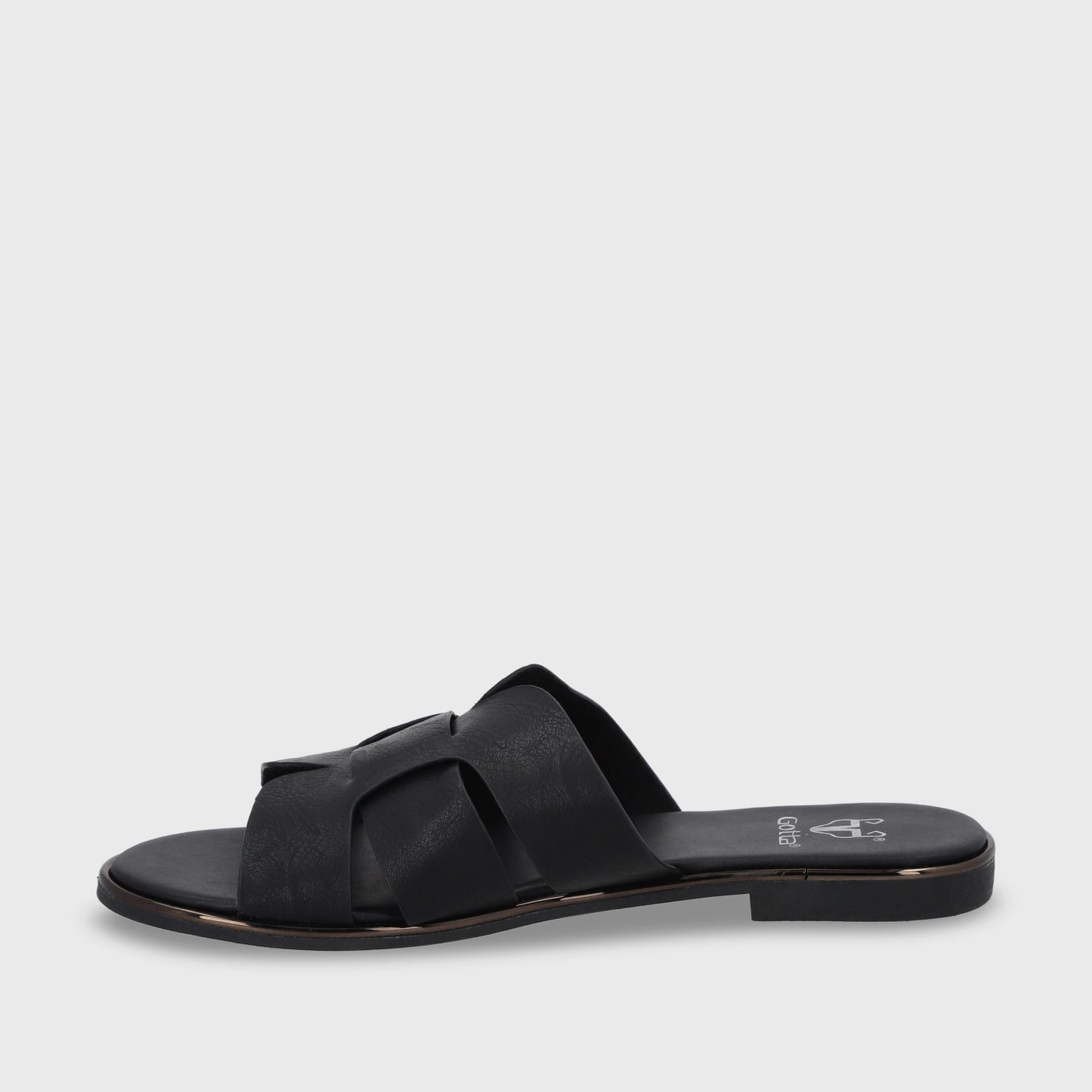 Sandalia Plano Negro Mujer 55210