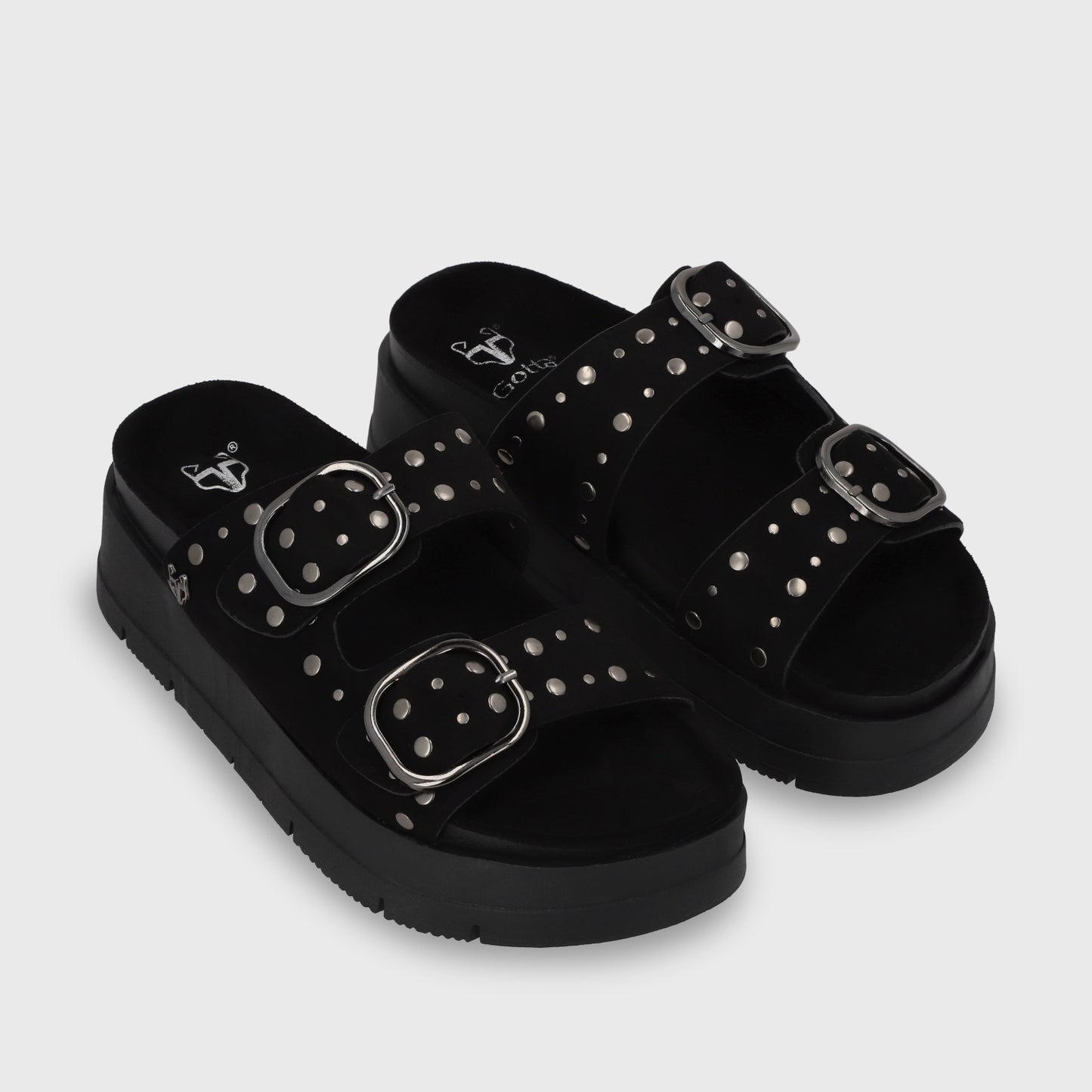 Sandalia Plataforma Negra Mujer 55230