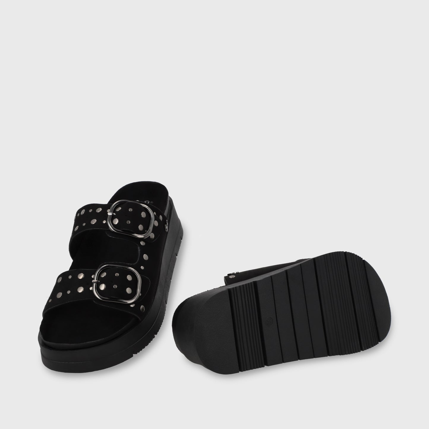 Sandalia Plataforma Negra Mujer 55230