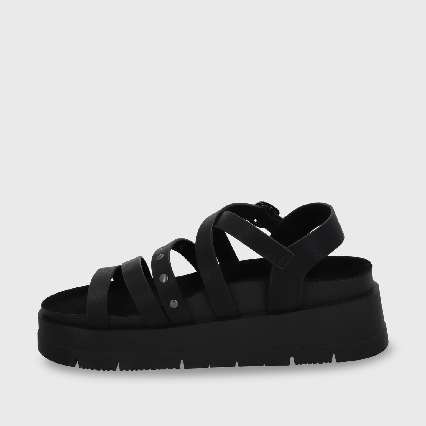 Sandalia Plataforma Negra Mujer 55231