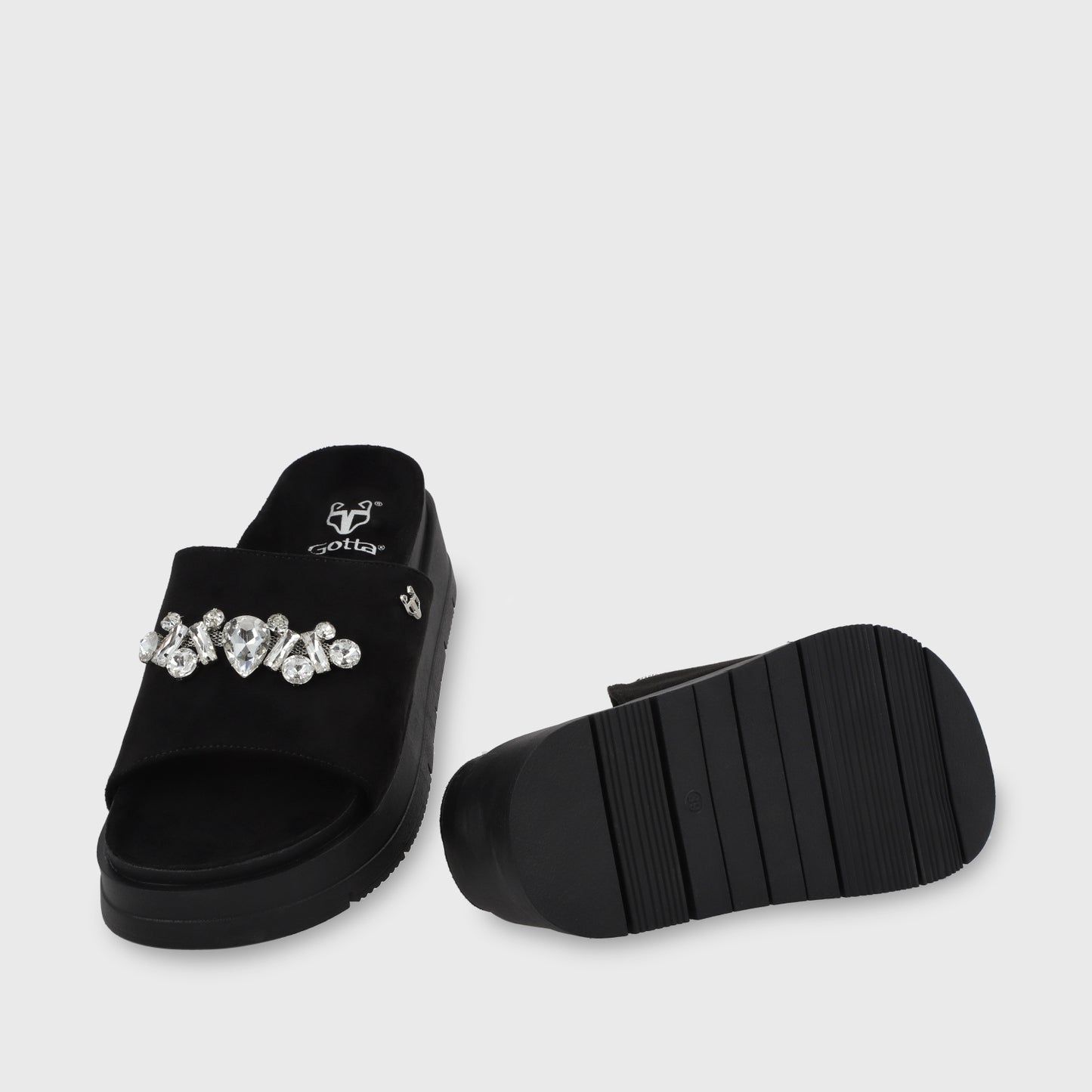 Sandalia Plataforma Negra Mujer 55232