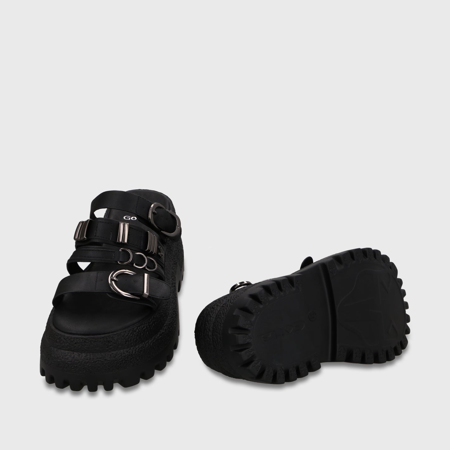 Sandalia Plataforma Negra Mujer 55294