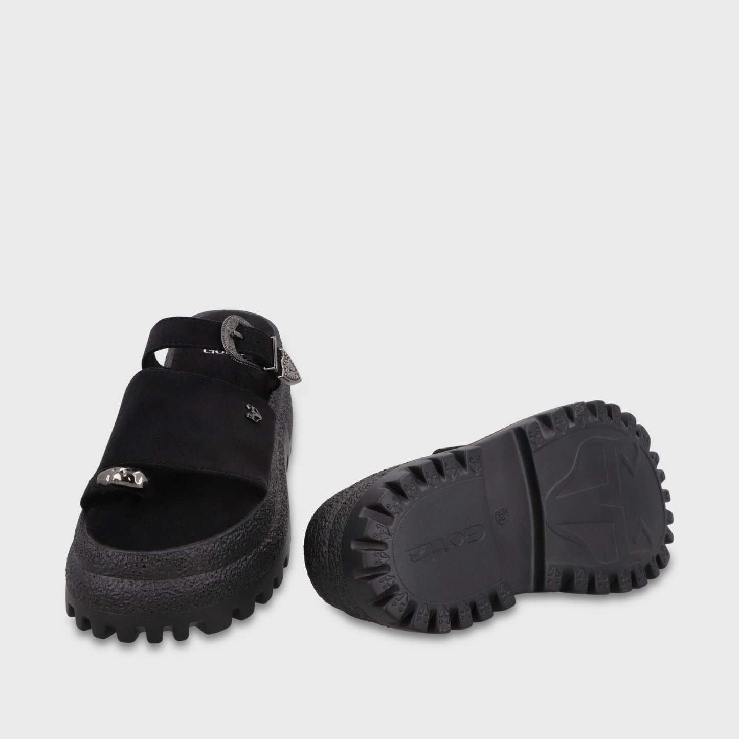 Sandalia Plataforma Negra Mujer 55295