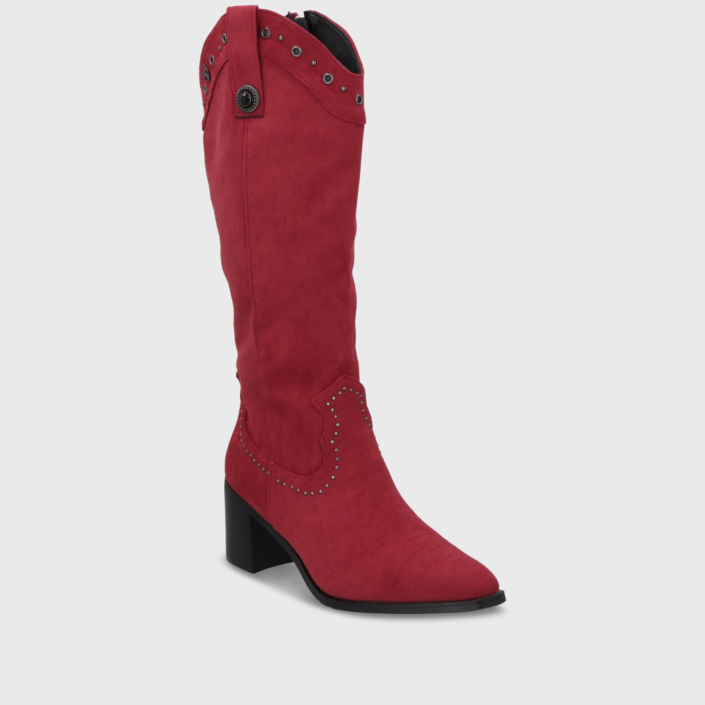 Bota Taco Roja Mujer 55301