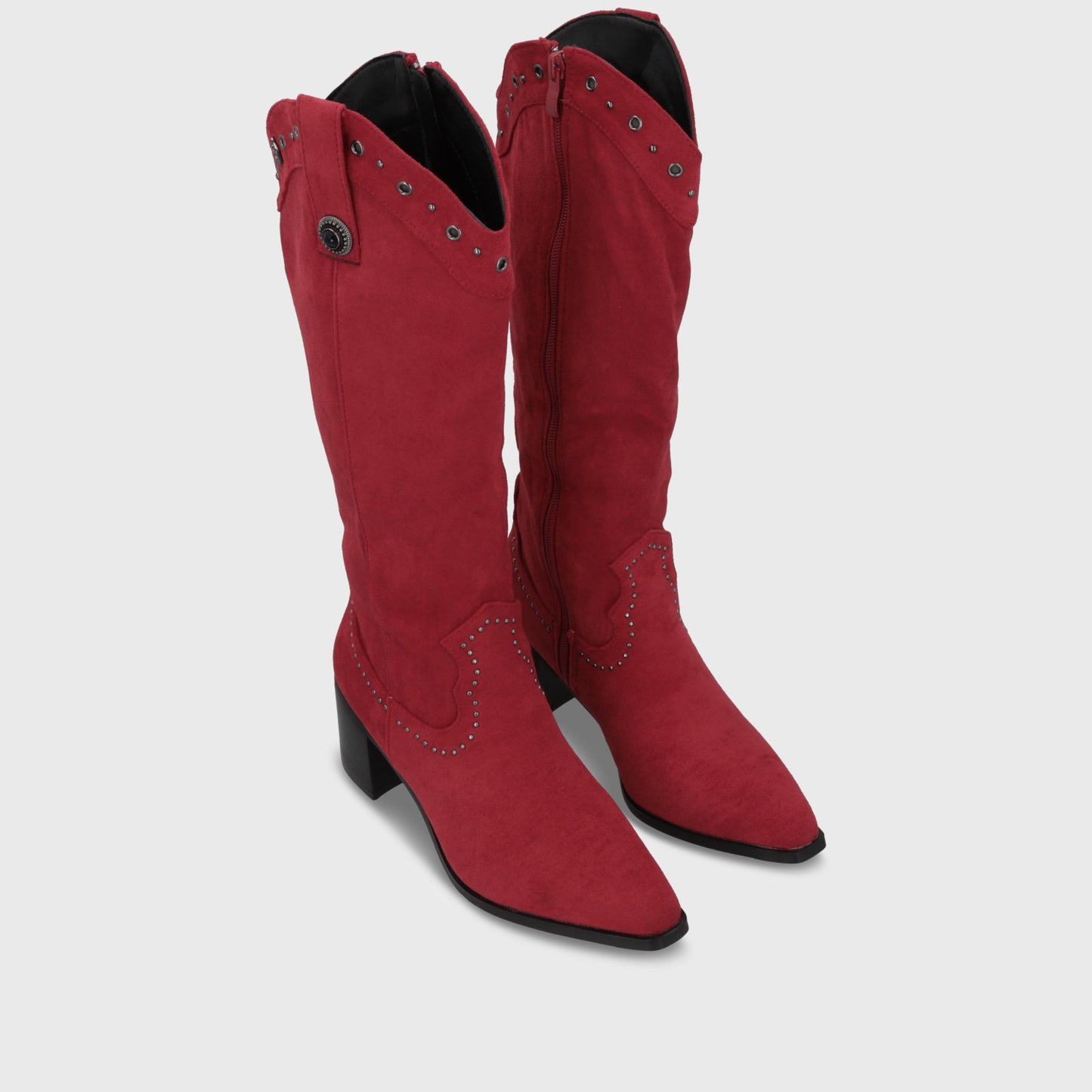 Bota Taco Roja Mujer 55301