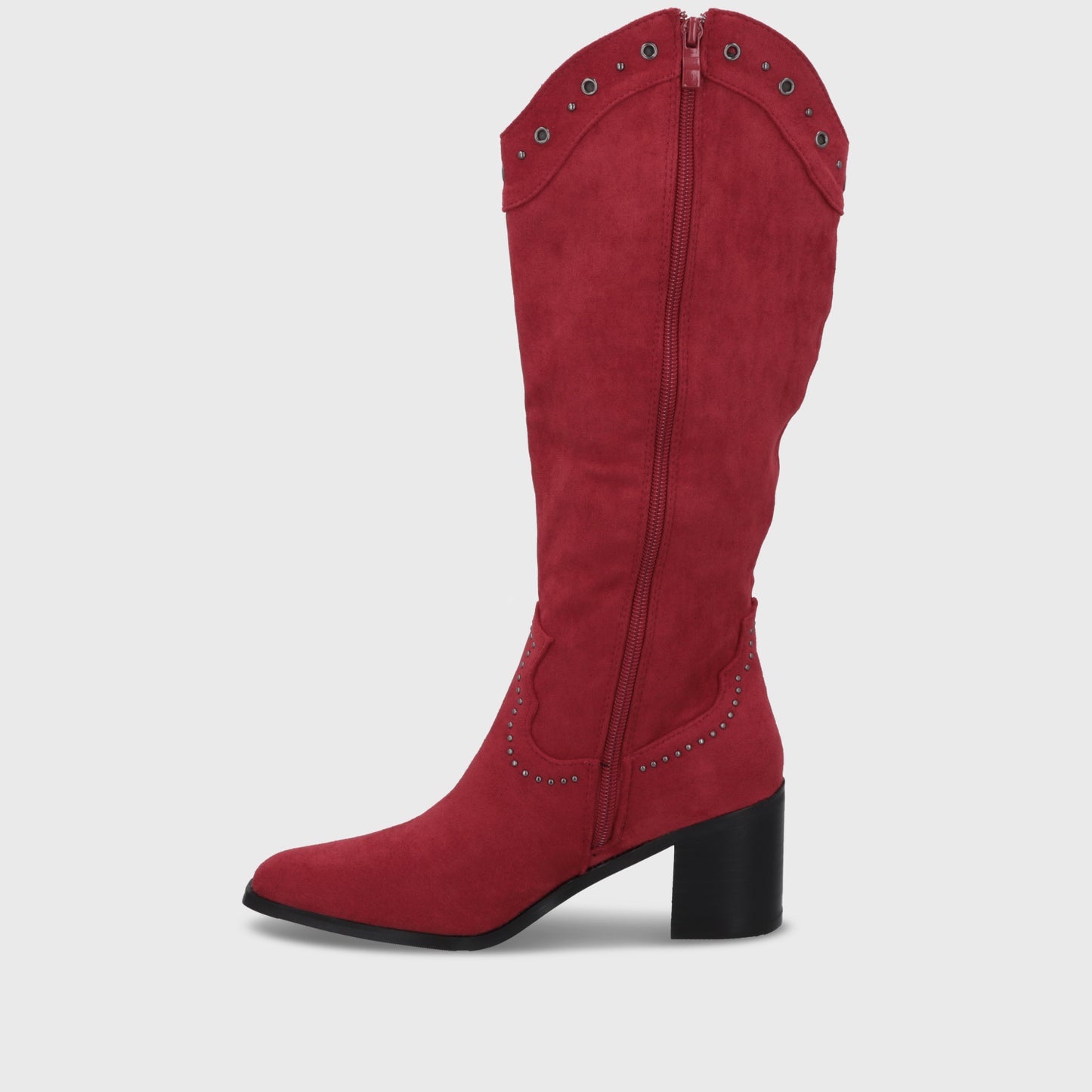 Bota Taco Roja Mujer 55301