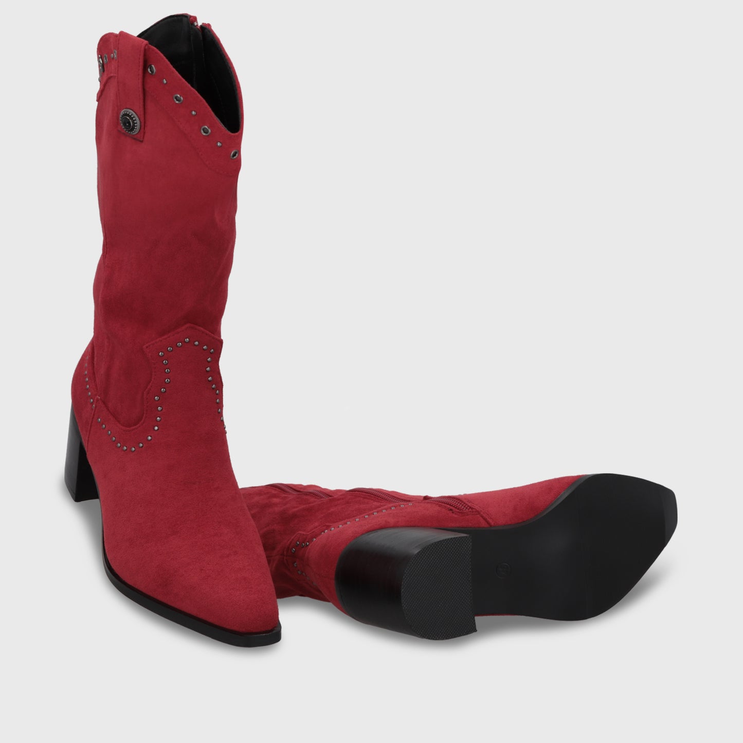 Bota Taco Roja Mujer 55301