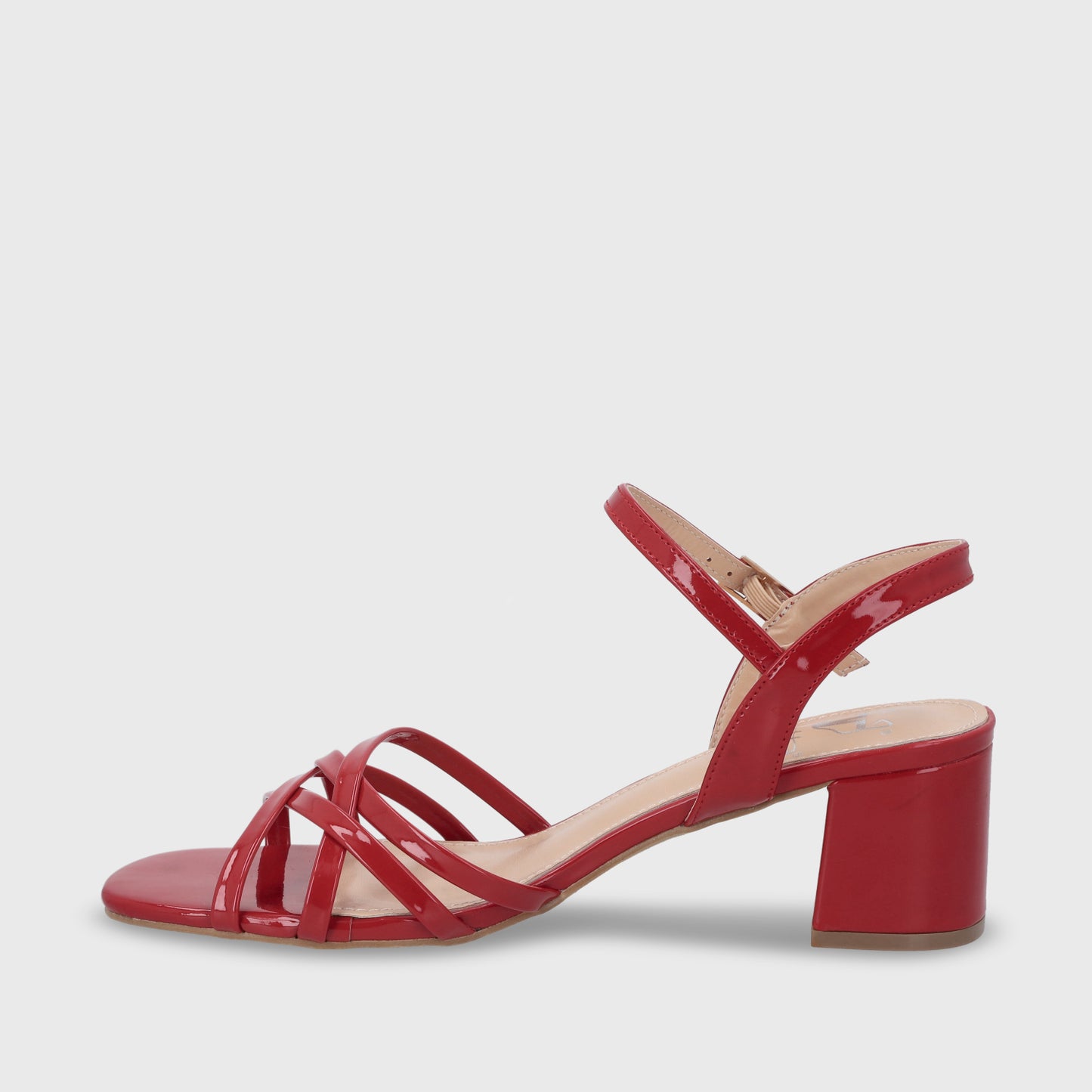 Sandalia Taco Roja Mujer 55901