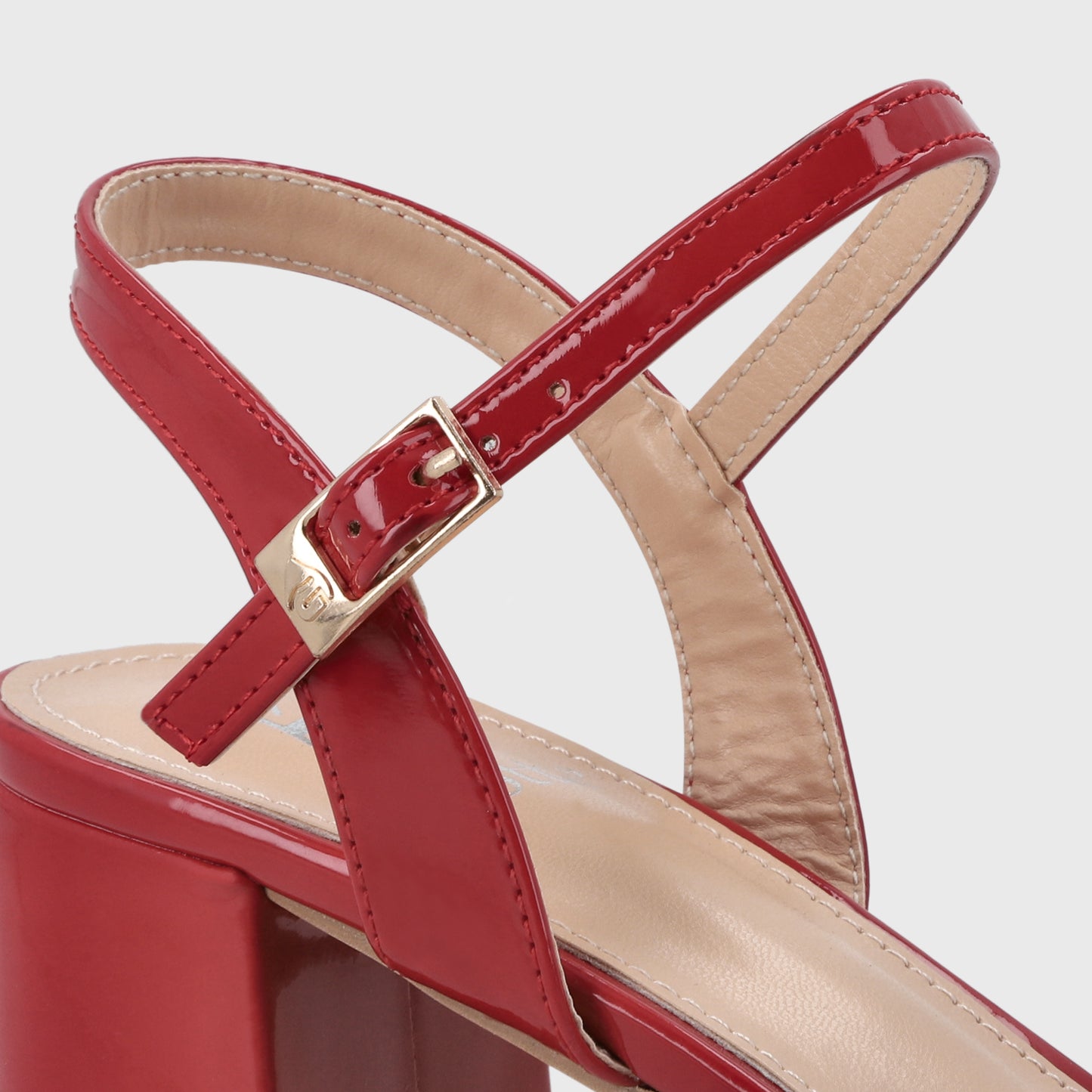 Sandalia Taco Roja Mujer 55901