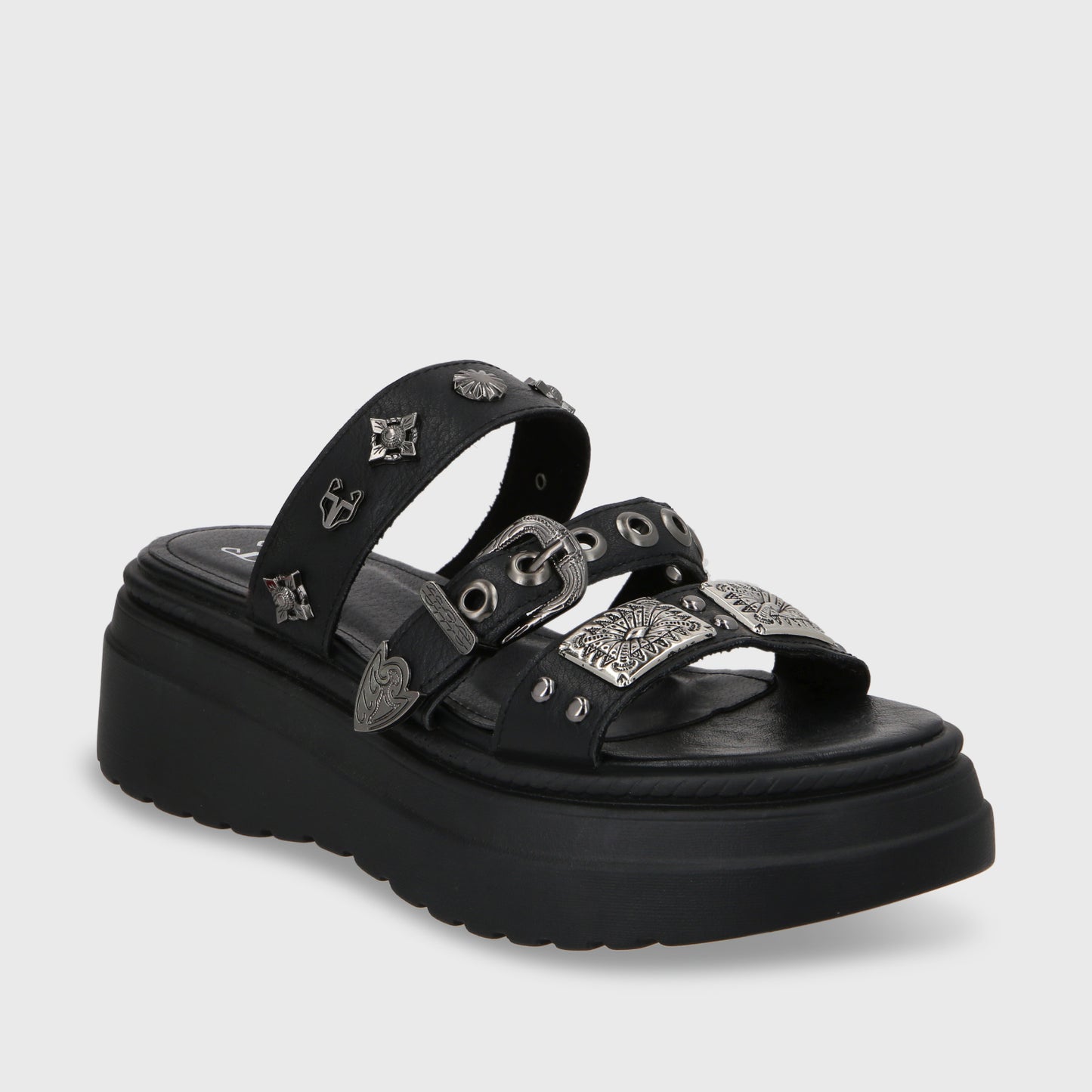 Sandalia Plataforma Negro Mujer 55922